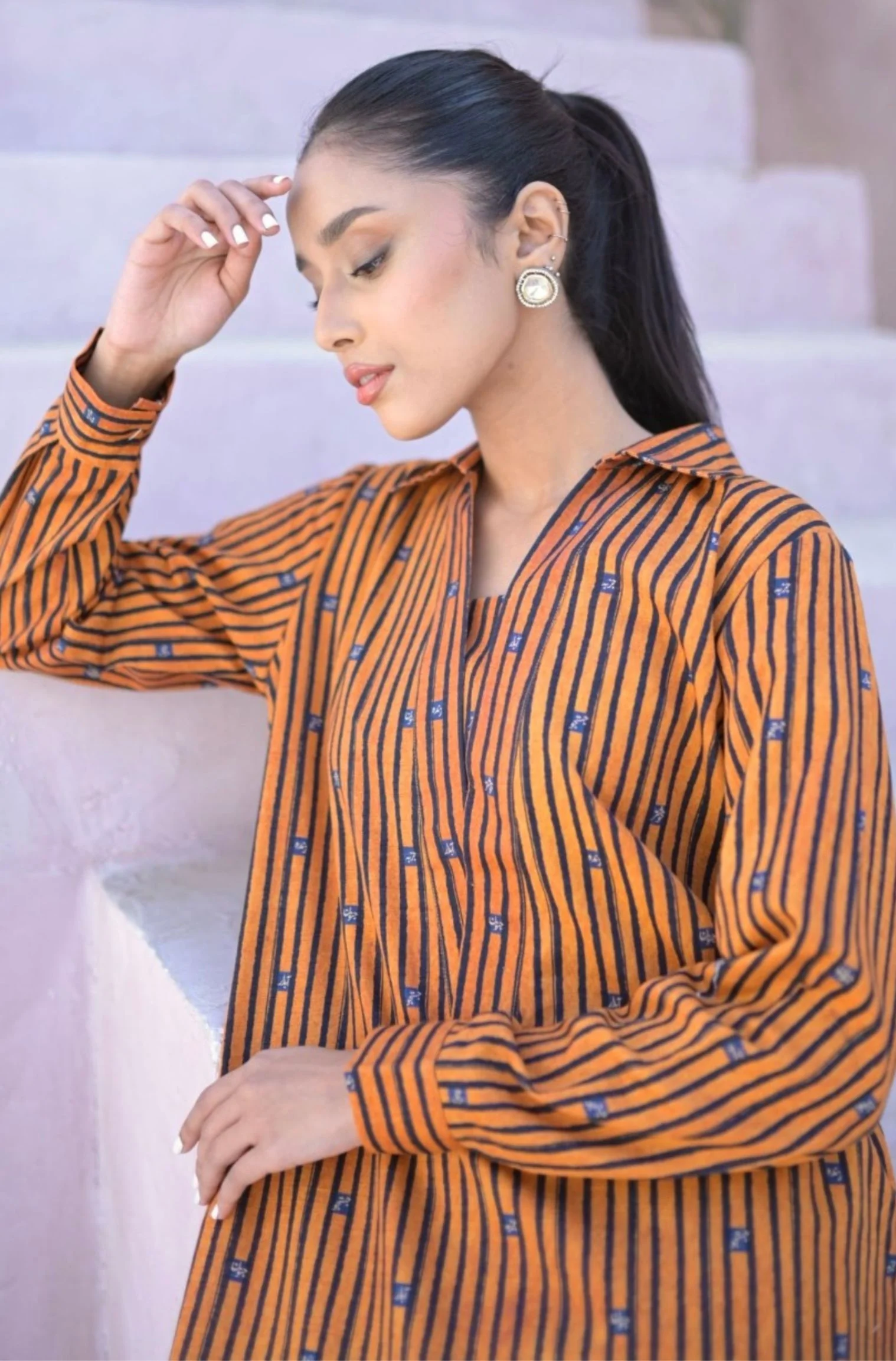 Alfaaz Kurta - Orange - Image 6