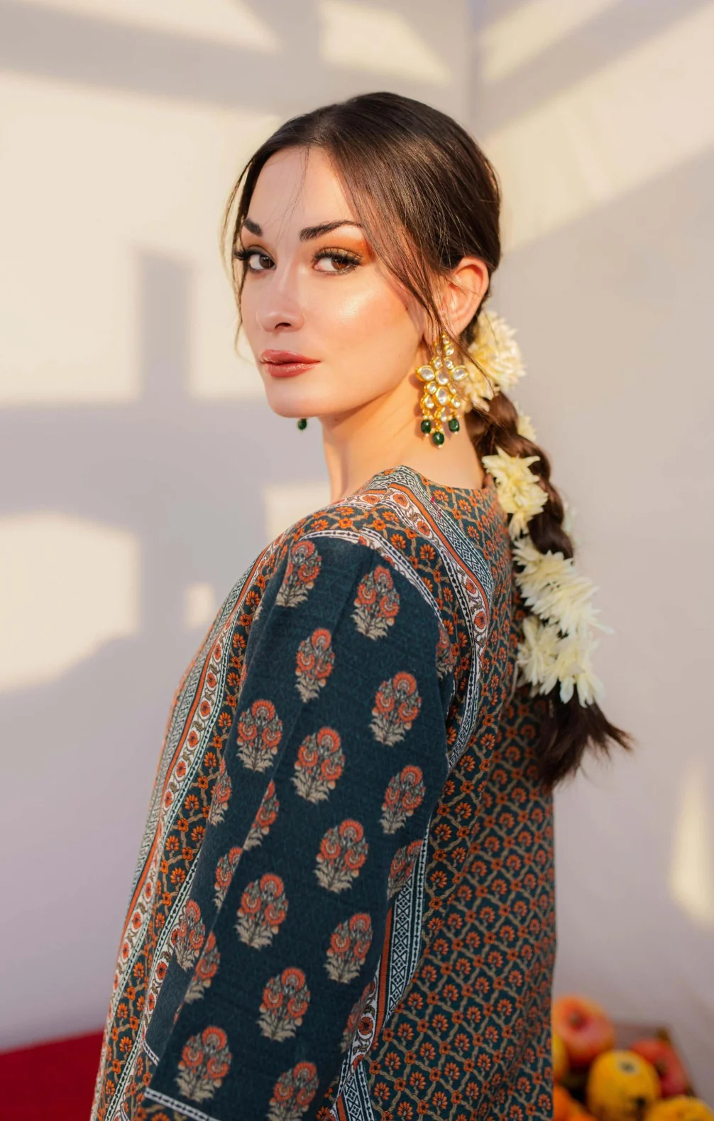 Arzoo Co-ord Set - Teal & Orange - Image 4