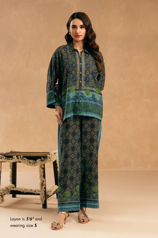 Azka Co-Ord Set- Blue