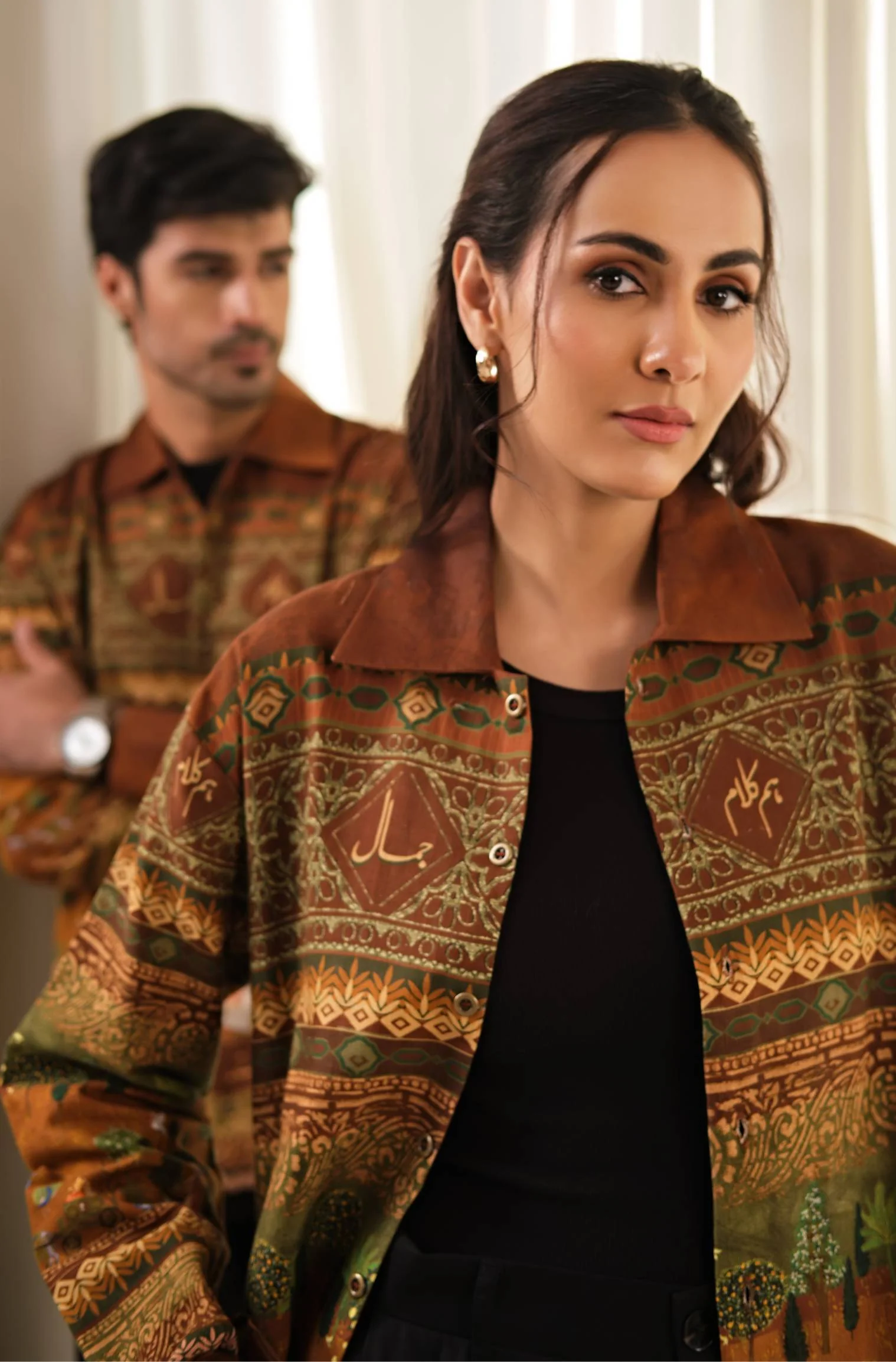 Bagh-e-Mughal Overshirt - Brown & Green - Image 7