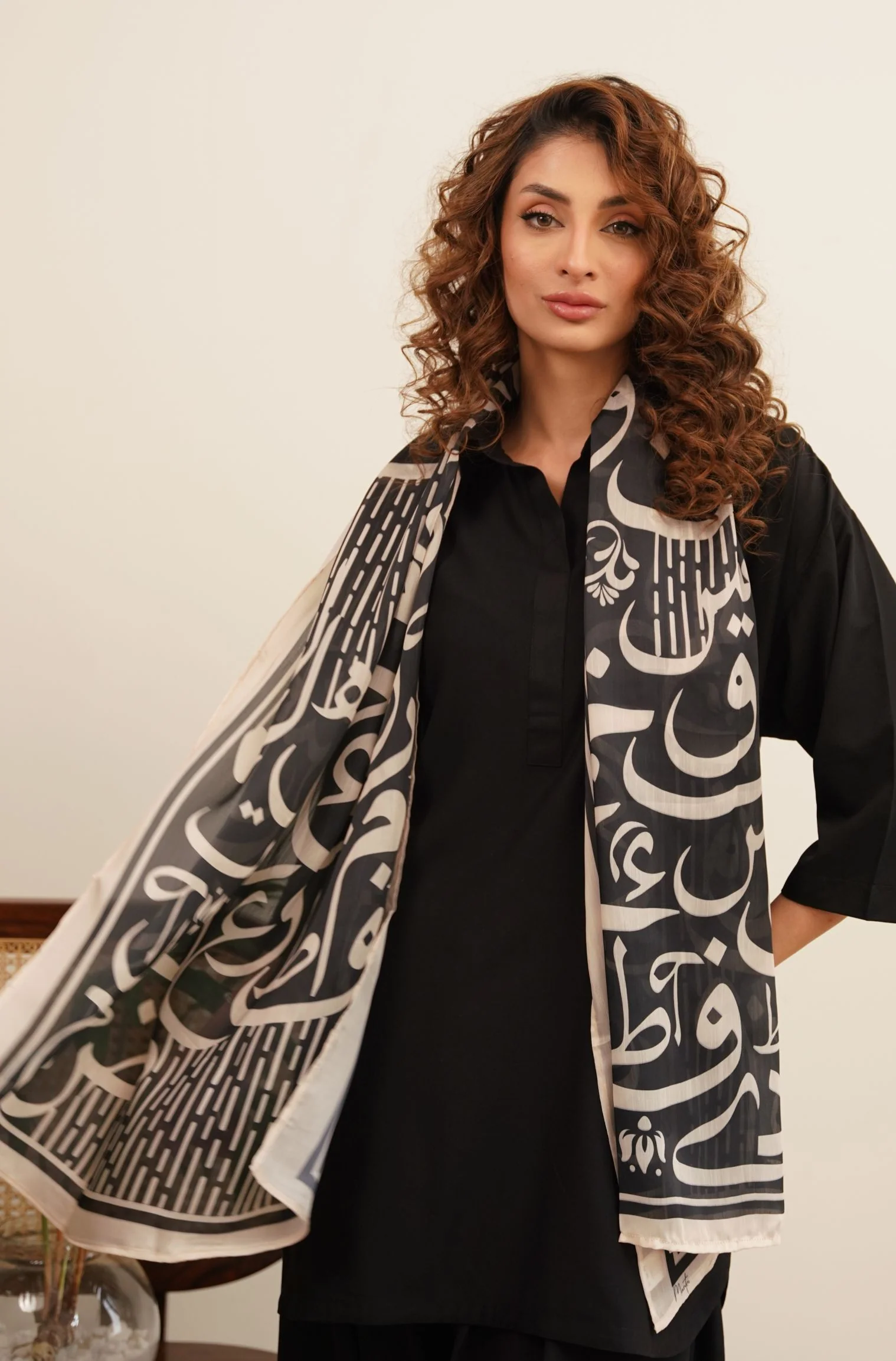 Huroof Scarf - Black - Image 3
