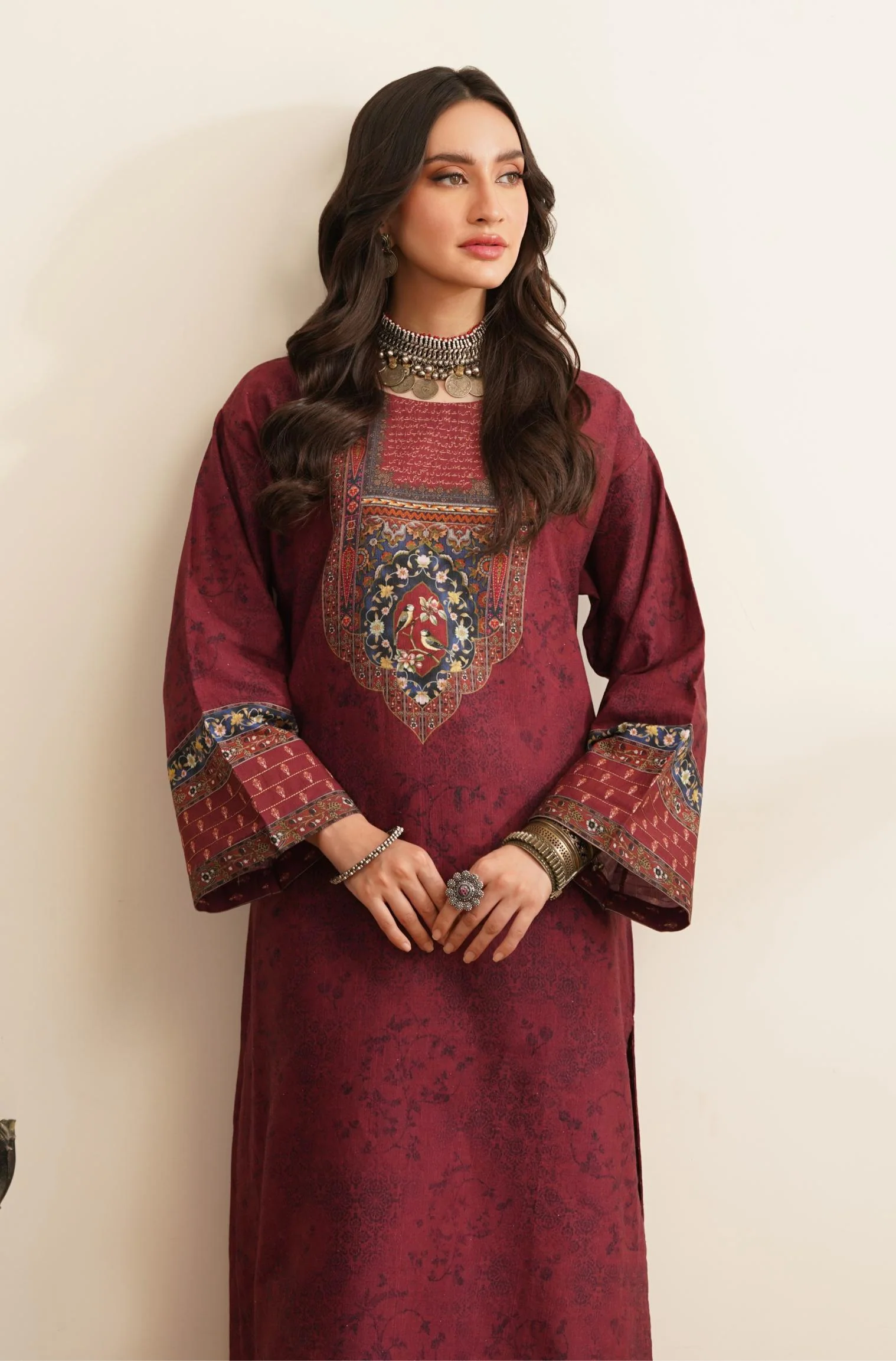Bulbul Co-Ord Set - Maroon - Image 2