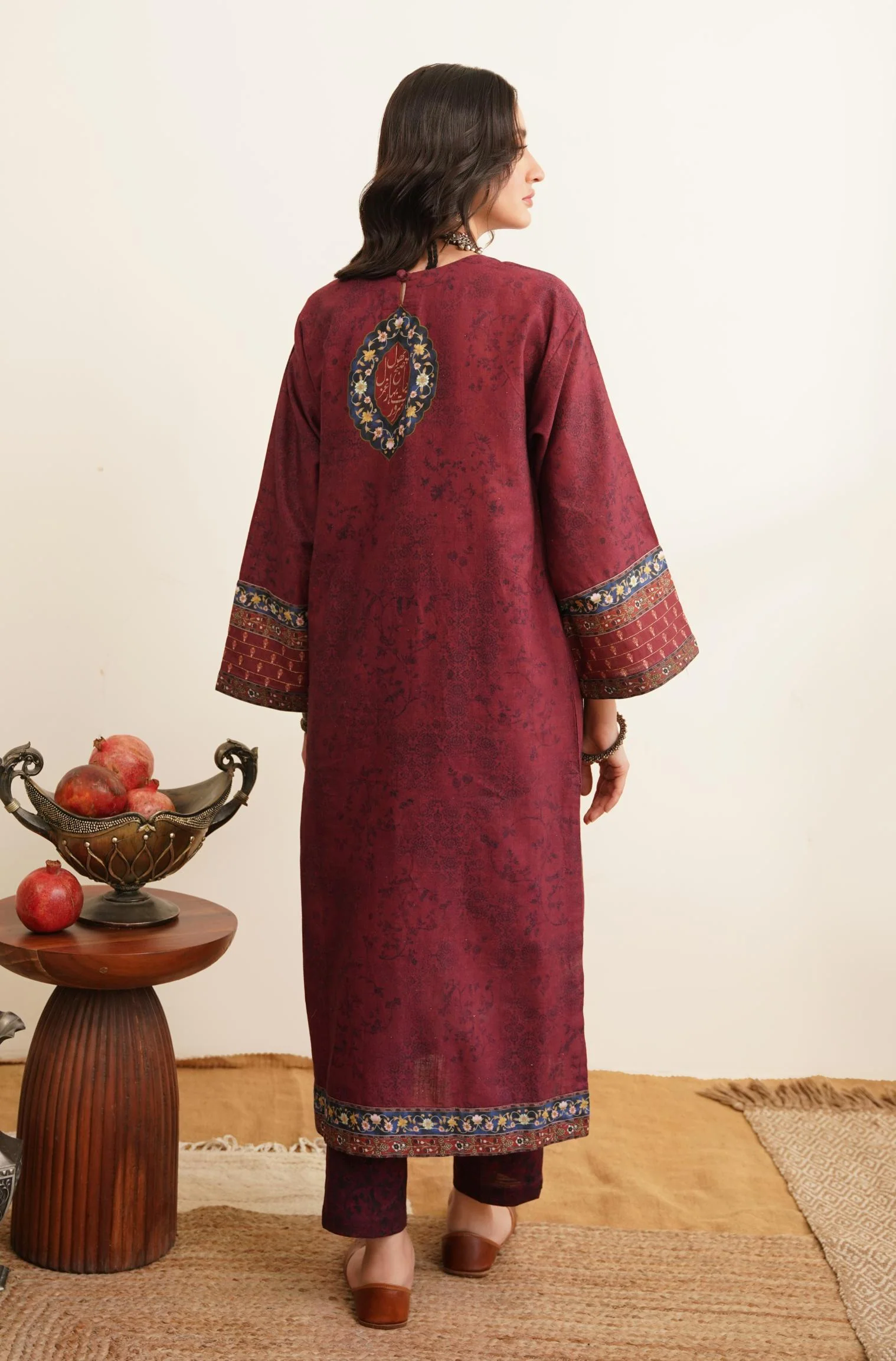 Bulbul Co-Ord Set - Maroon - Image 3