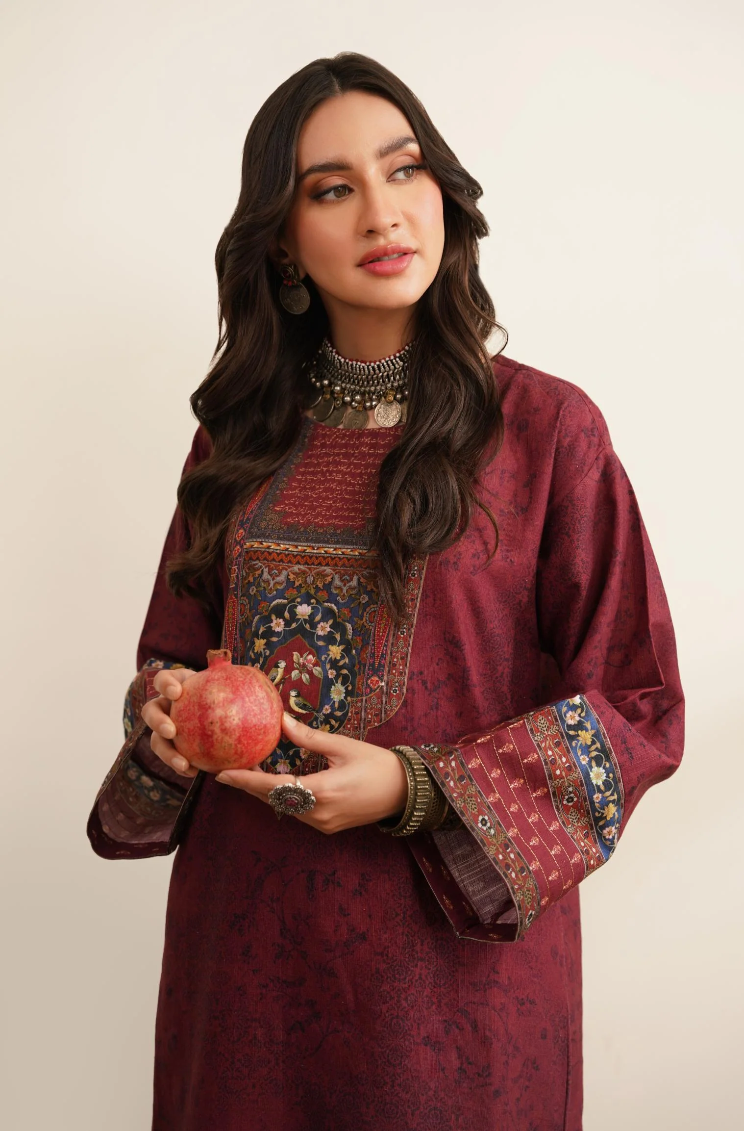 Bulbul Co-Ord Set - Maroon - Image 4