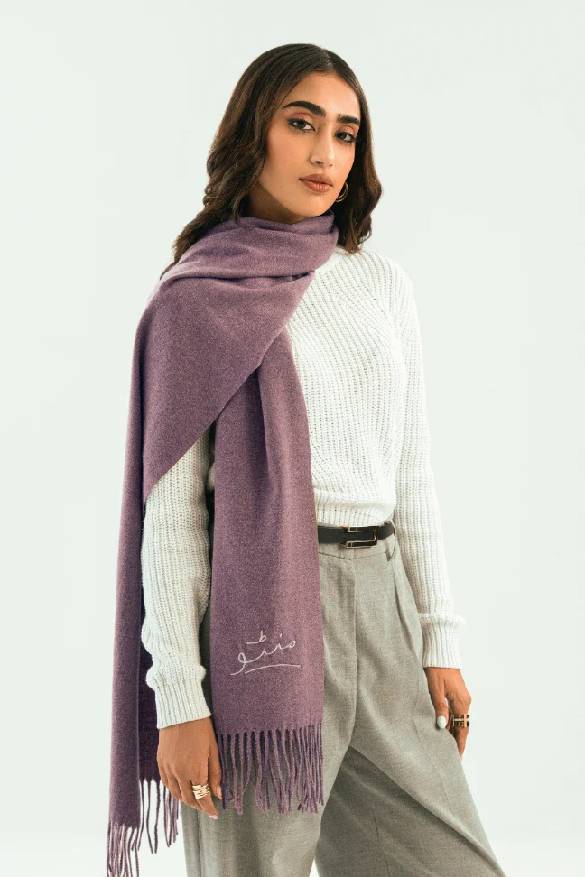 Cashmere Stole - Dusky Mauve - Image 8