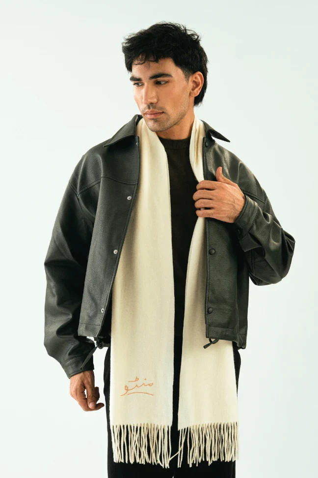 Cashmere Stole - Vanilla White - Image 4