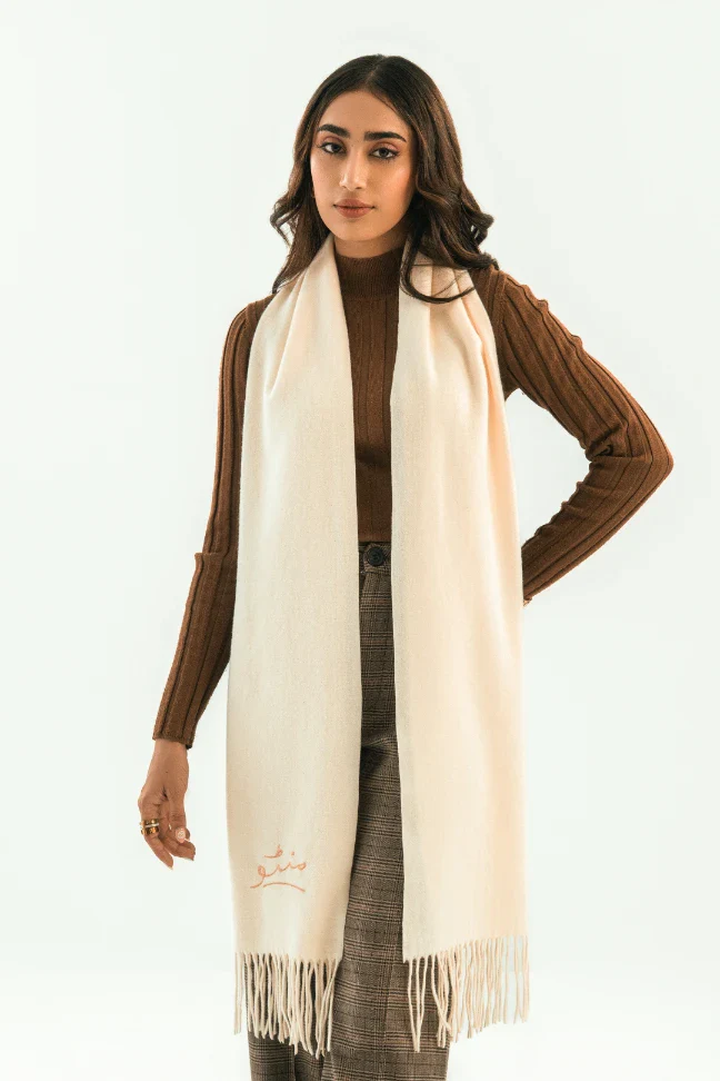Cashmere Stole - Vanilla White - Image 5