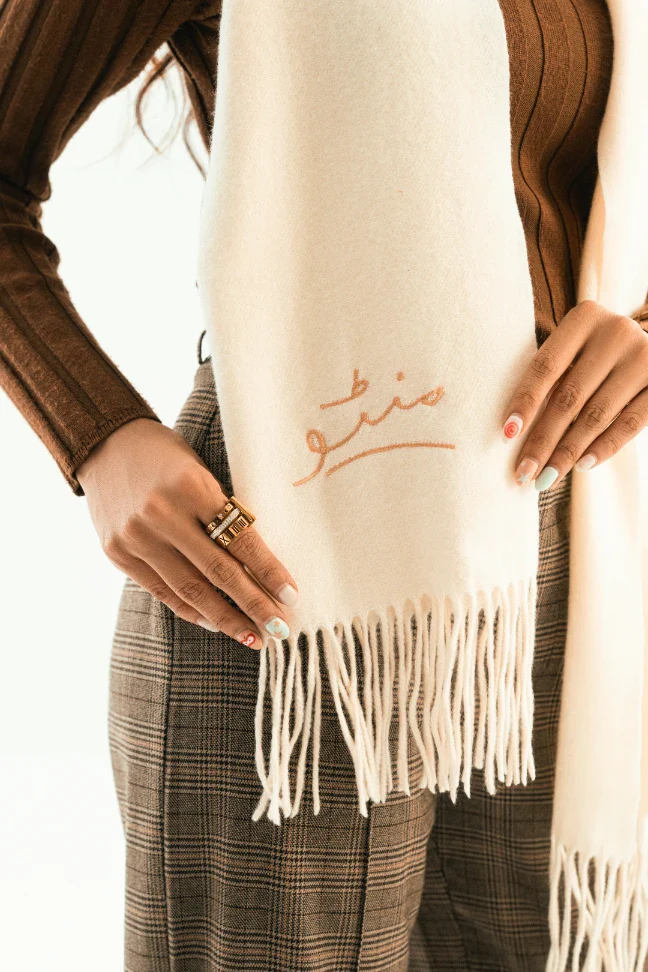Cashmere Stole - Vanilla White - Image 6
