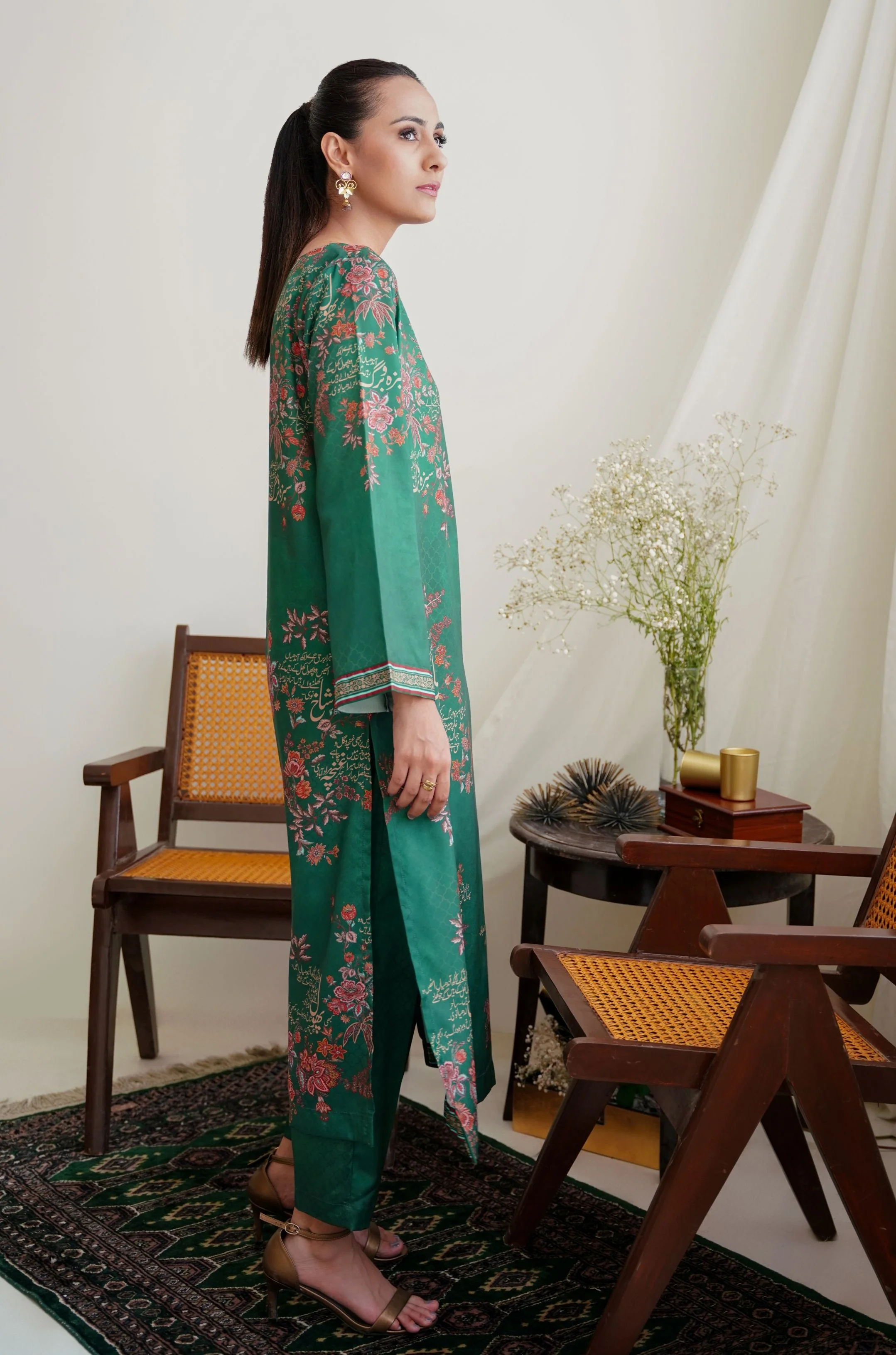Chaman Co-ord Set - Bottle Green - Image 3
