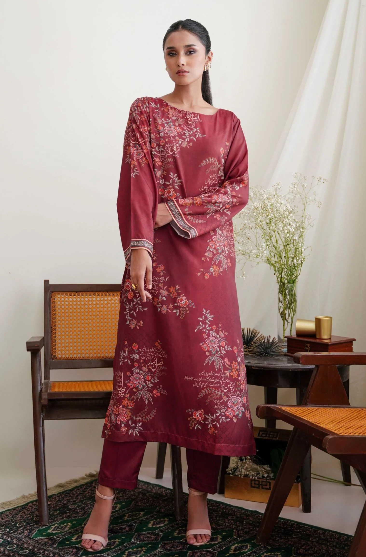 Chaman Co-ord Set - Deep Maroon - Image 4