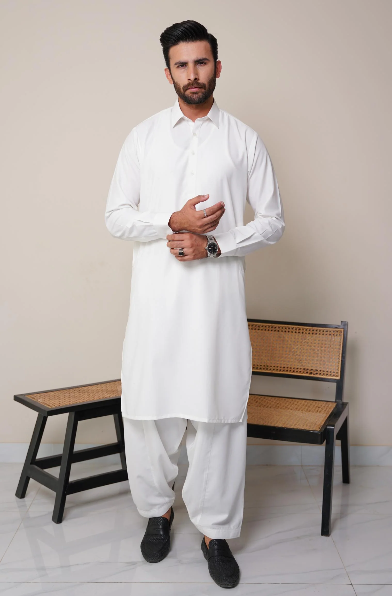 Classic Kameez Shalwar - Cloud White (Men)