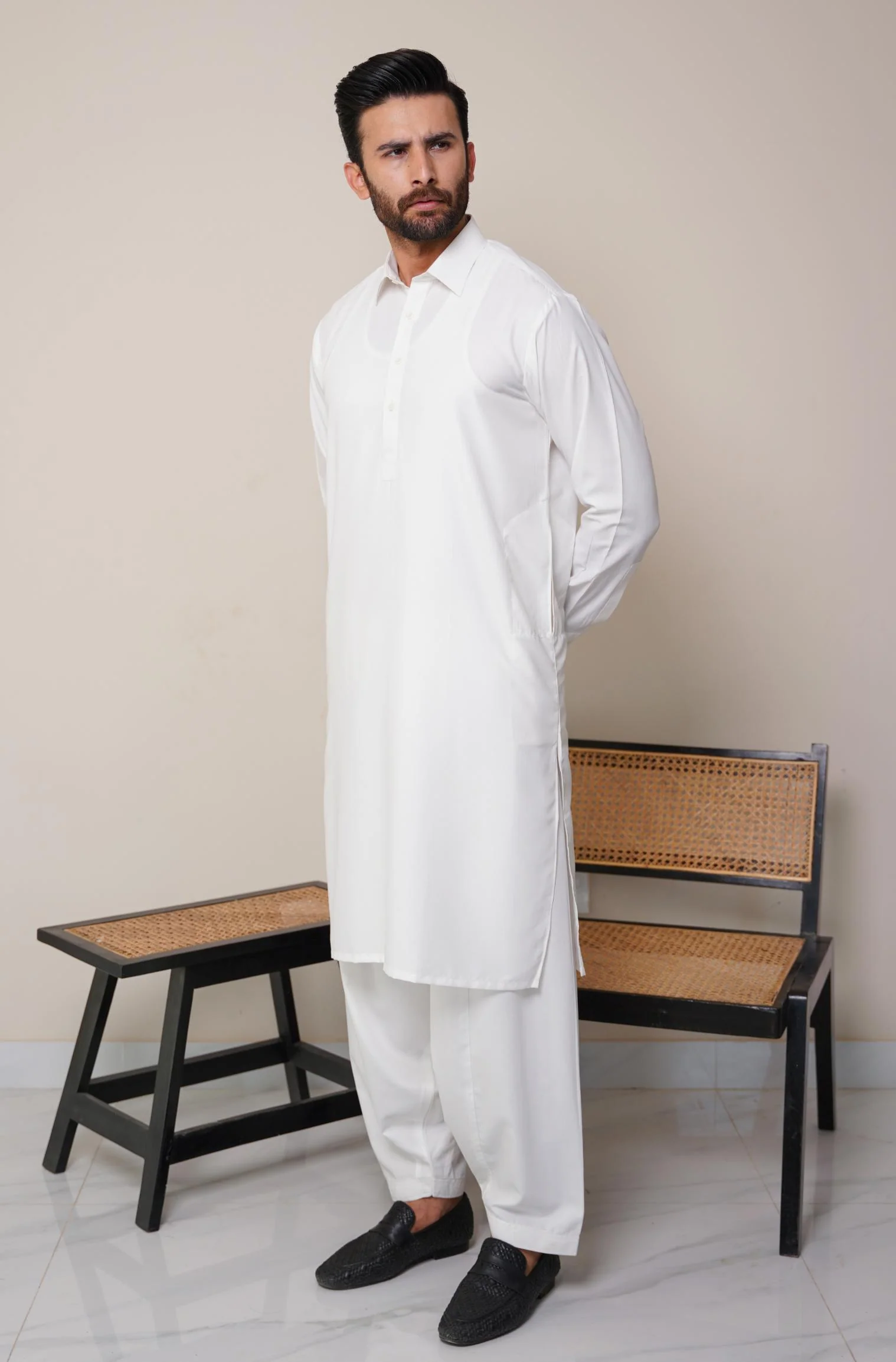 Classic Kameez Shalwar - Cloud White (Men) - Image 2