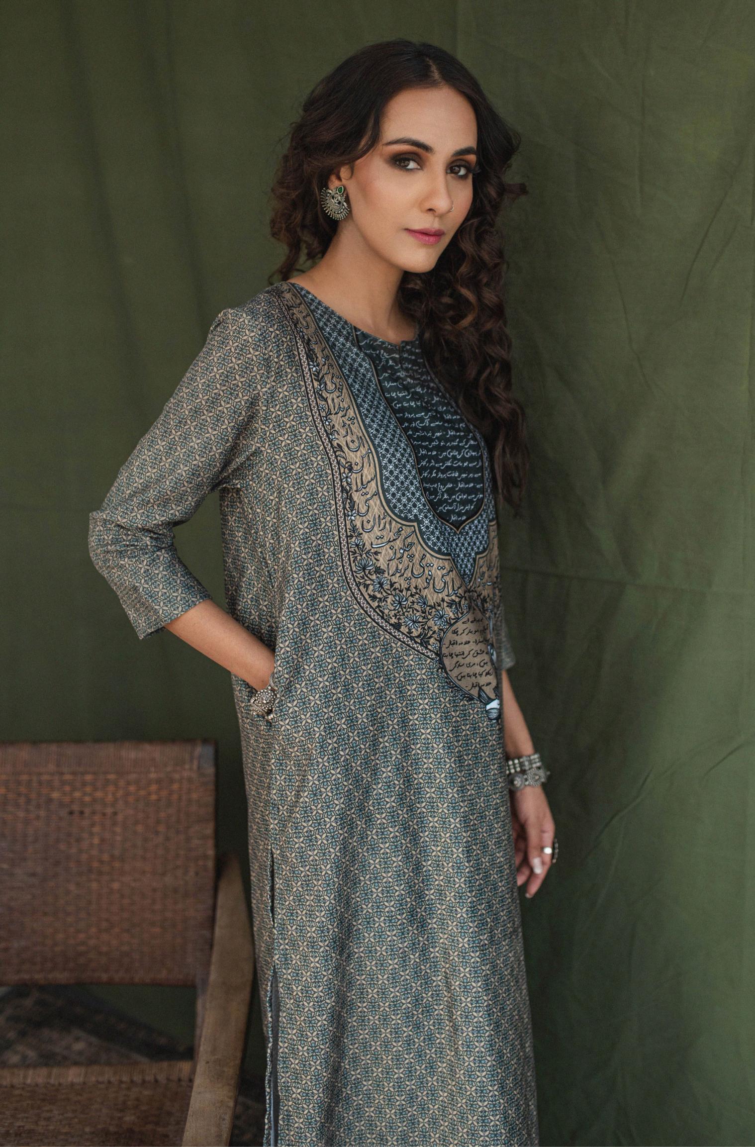 Elora Velvet Co-ord Set - Earthy Green - Image 5