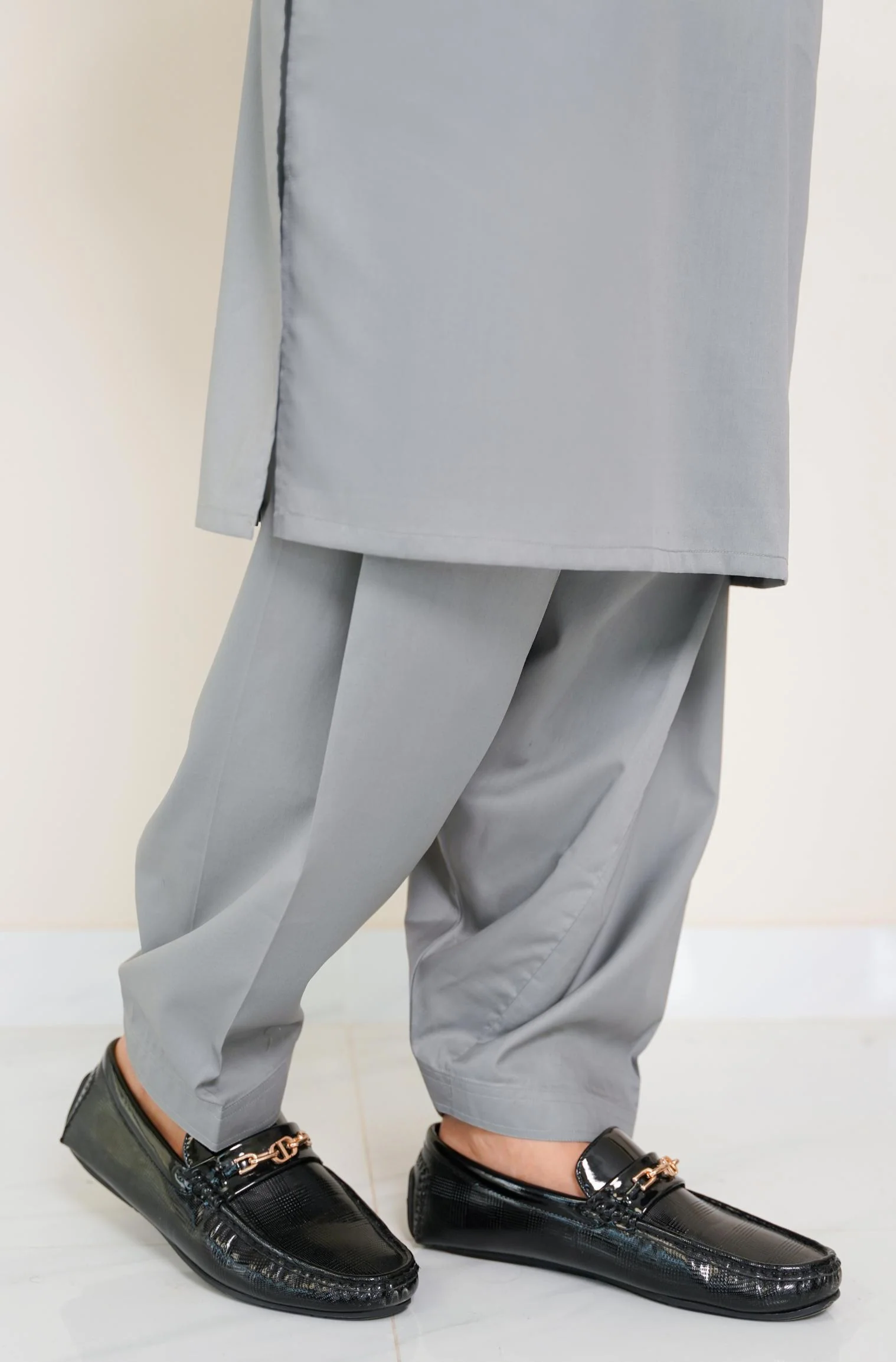Cotton Kameez Shalwar - Grey (Men) - Image 8