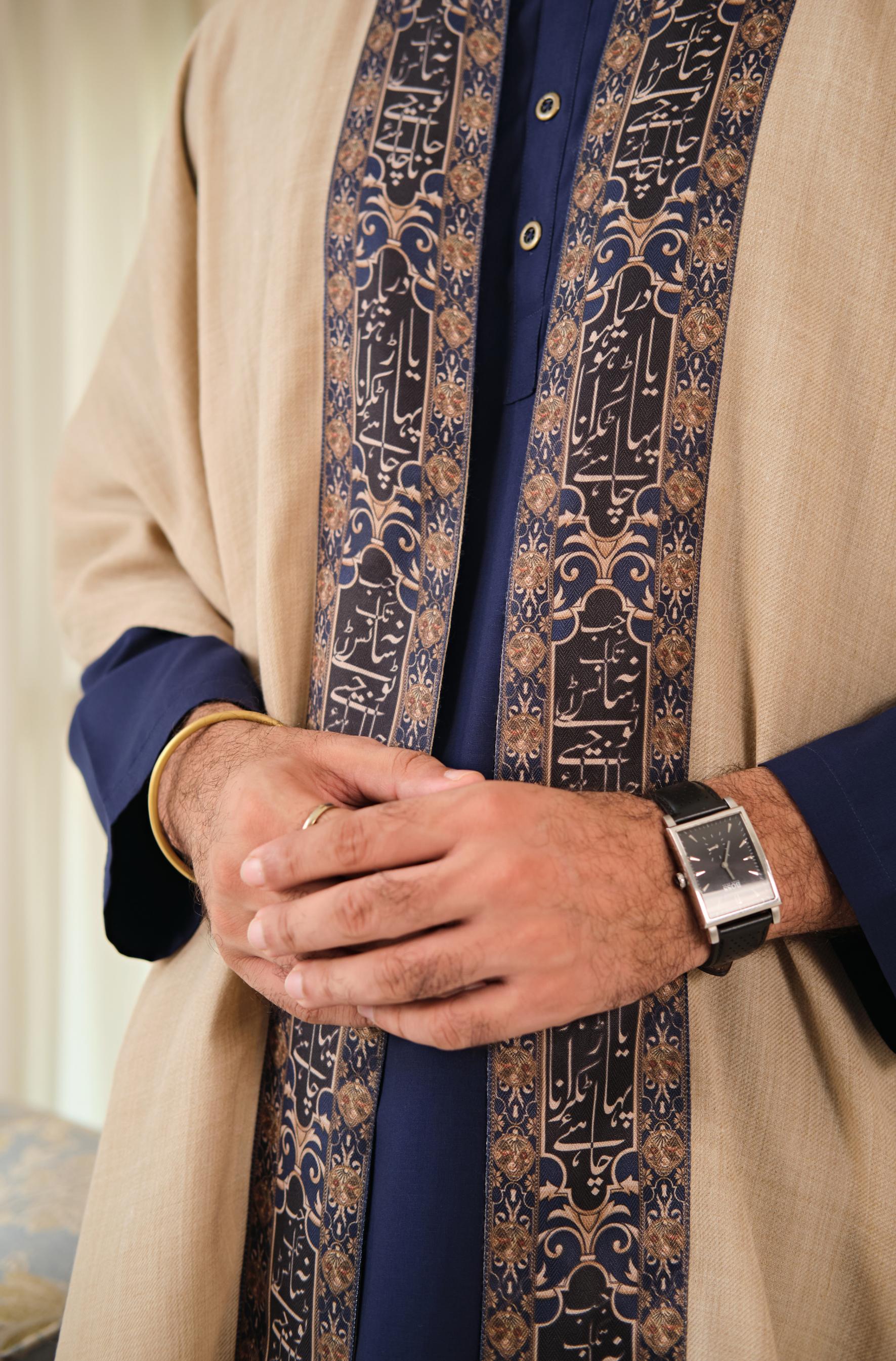 Dariya Cape - Beige & Blue - Image 3