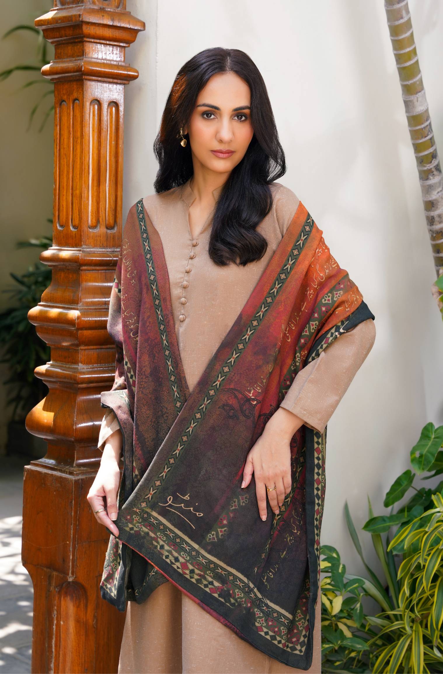 Diyar-e-Ishq Stole - Rust - Image 5