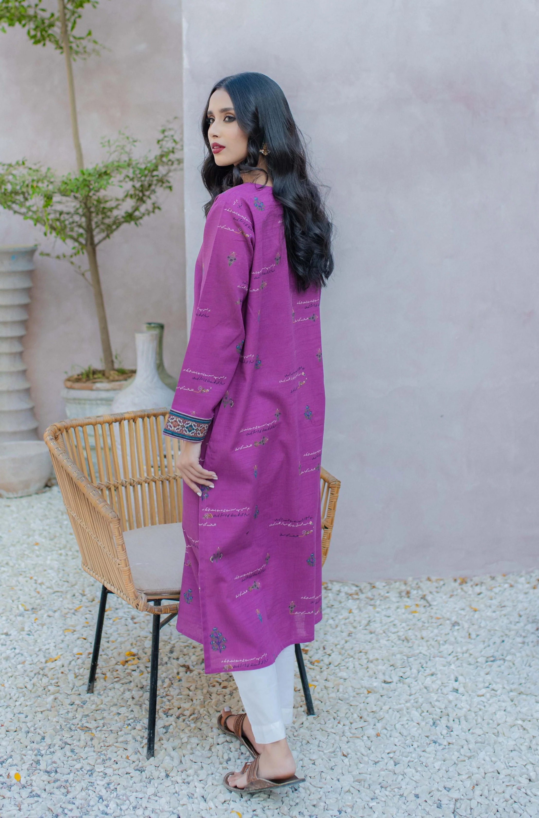 Fitoor Kurta - Magenta - Image 3
