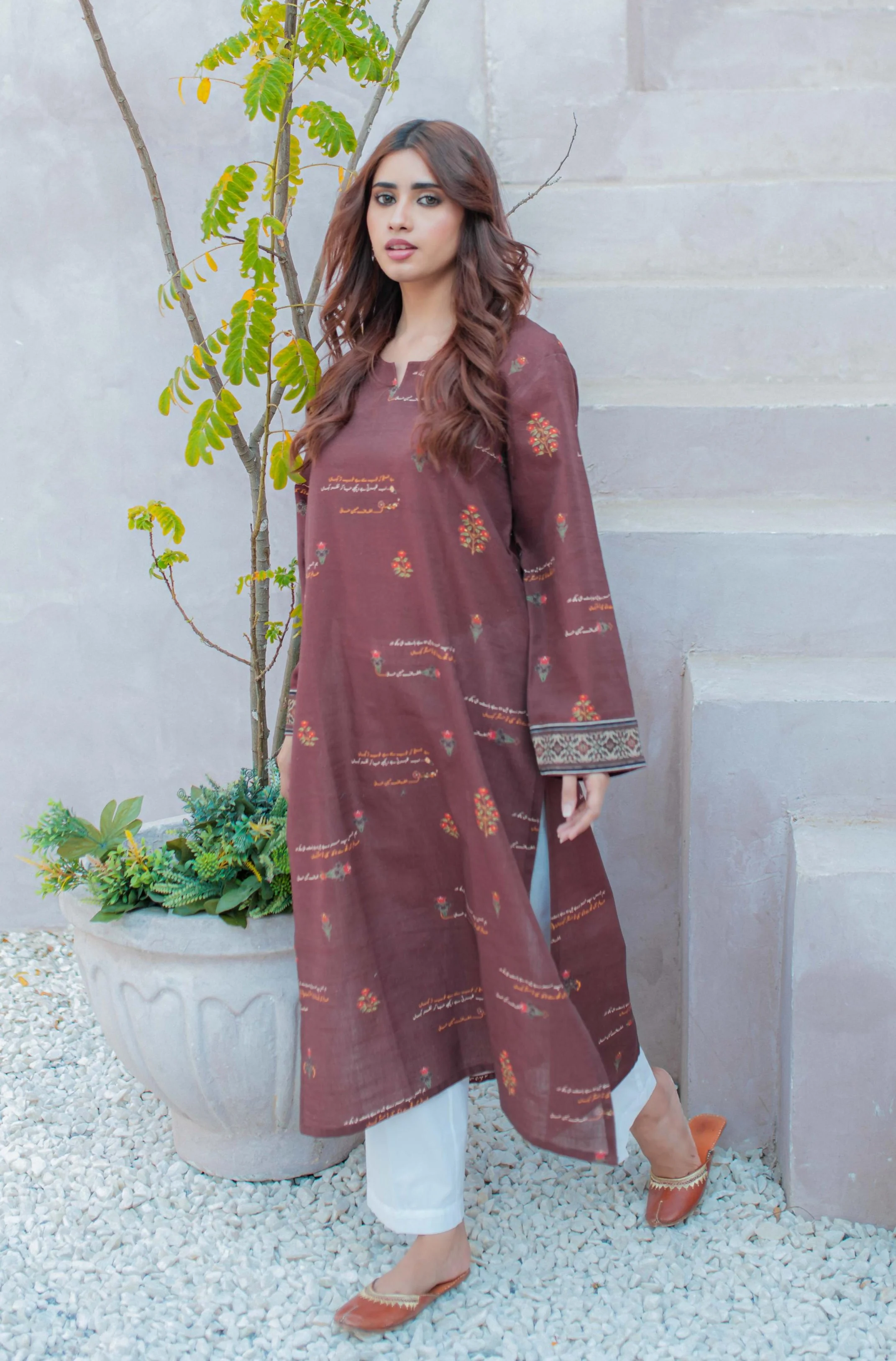 Fitoor Kurta - Maroon - Image 2