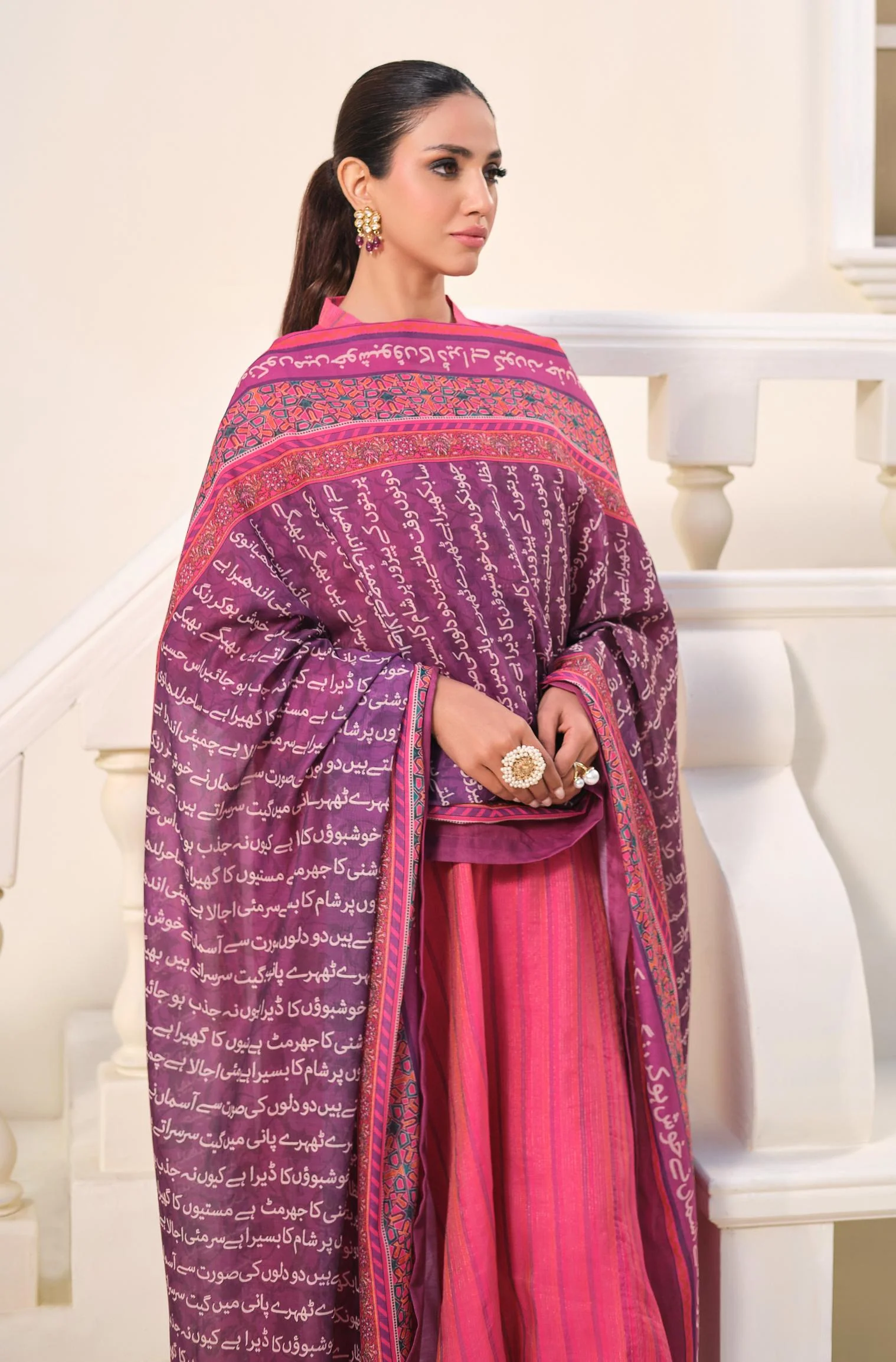 Geet Dupatta - Fuchsia