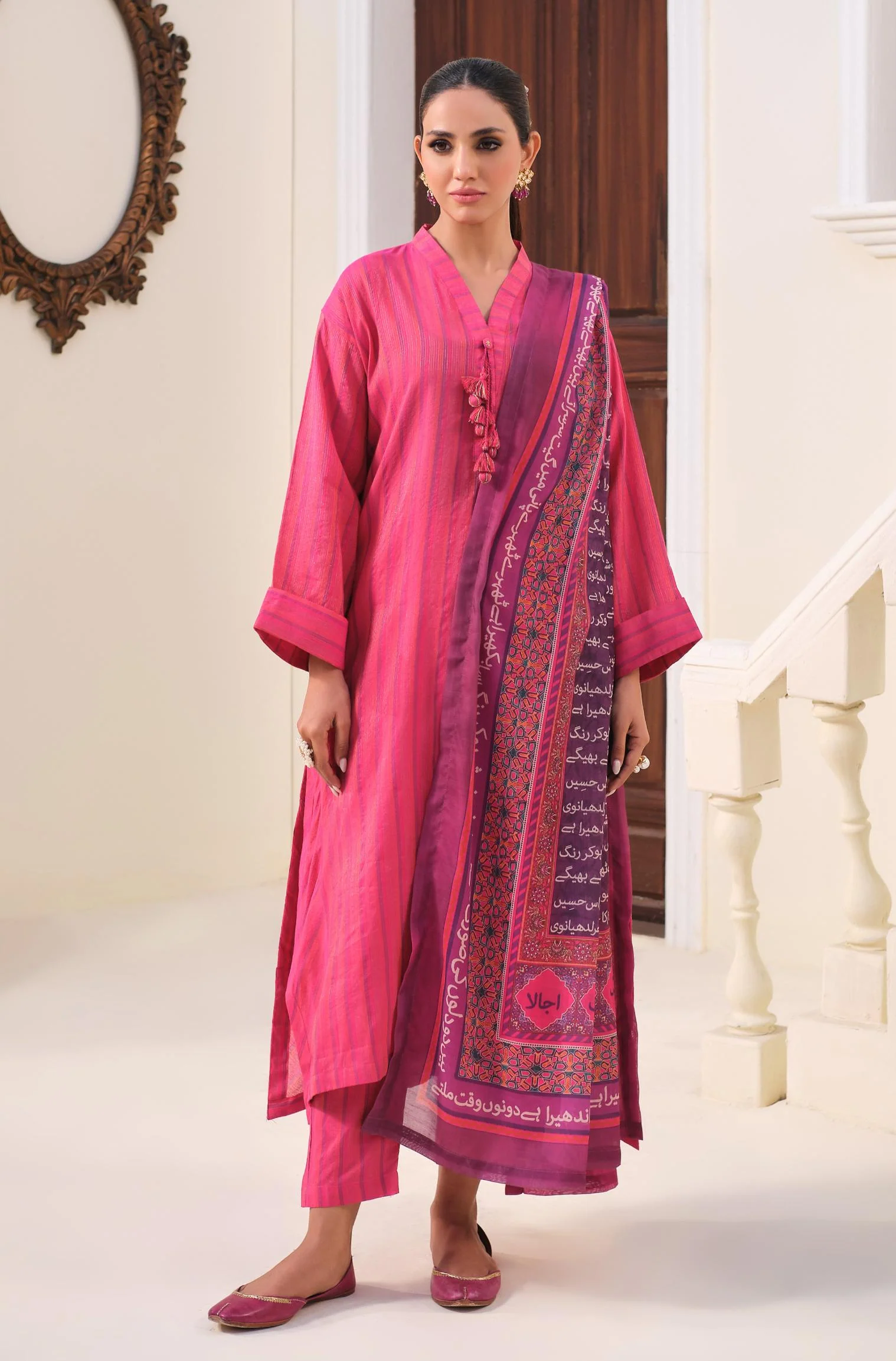 Geet Dupatta - Fuchsia - Image 3