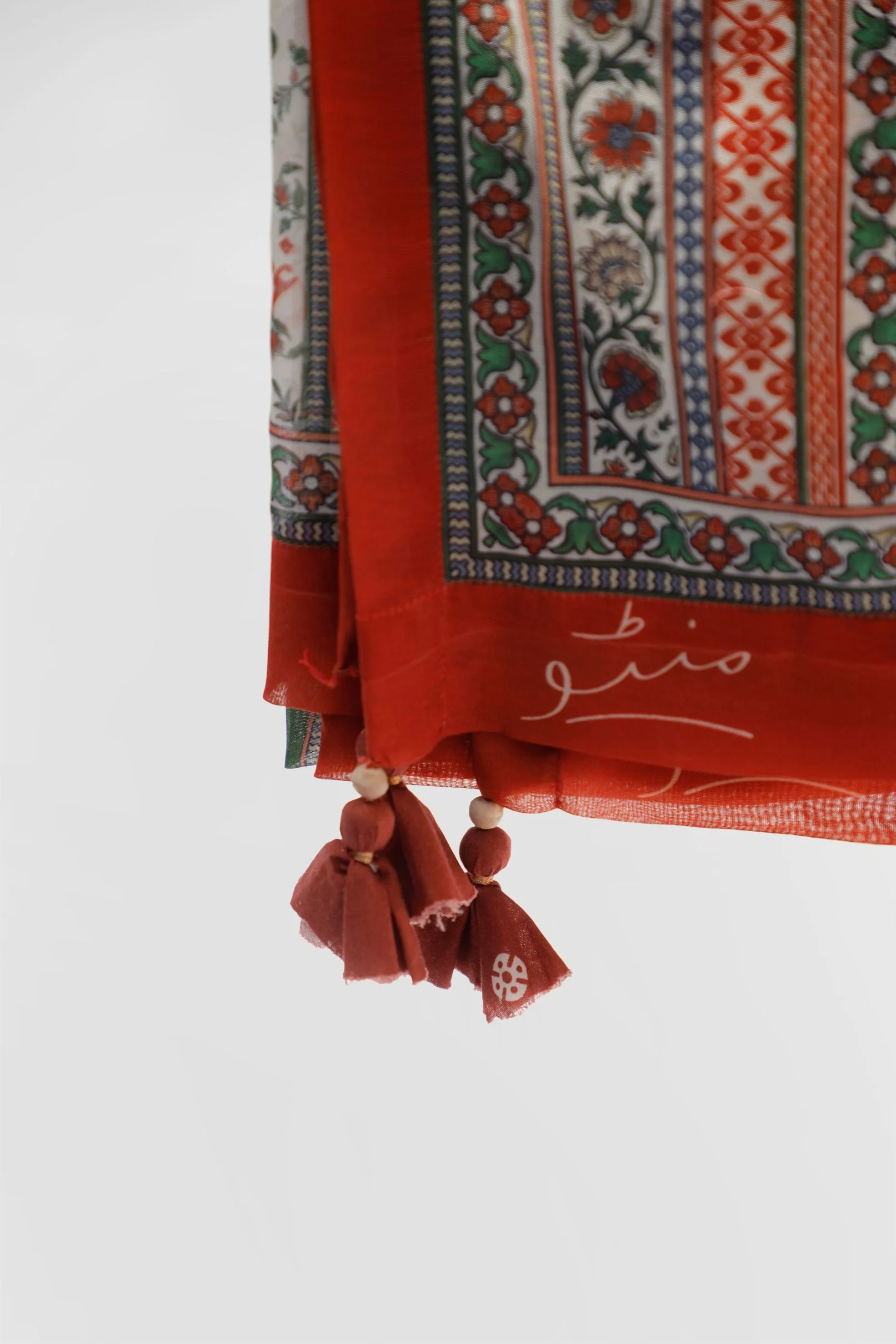 Gulistan Stripes Dupatta - Brick Red - Image 6