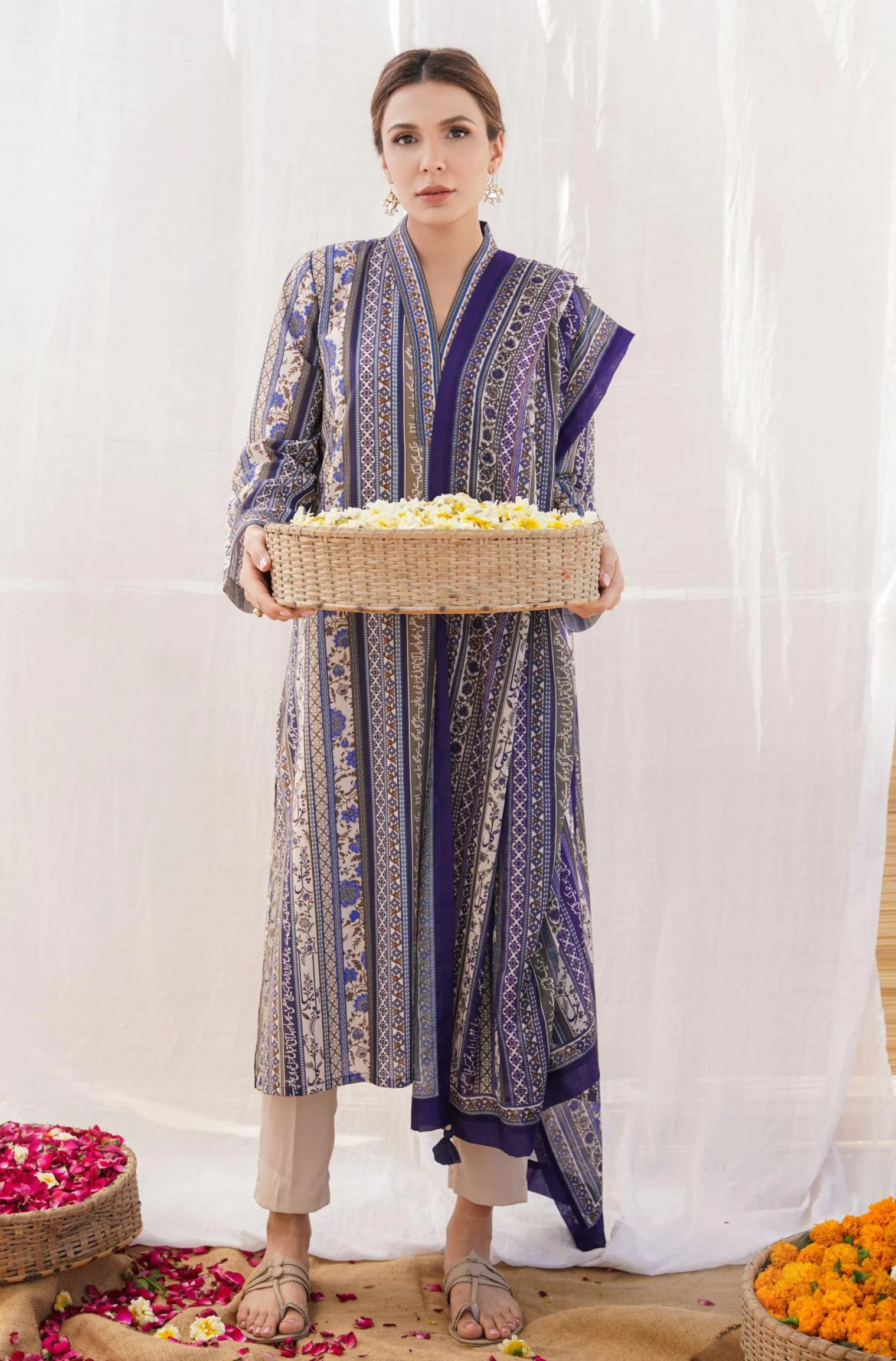 Gulistan Stripes Kurta - Blue - Image 2