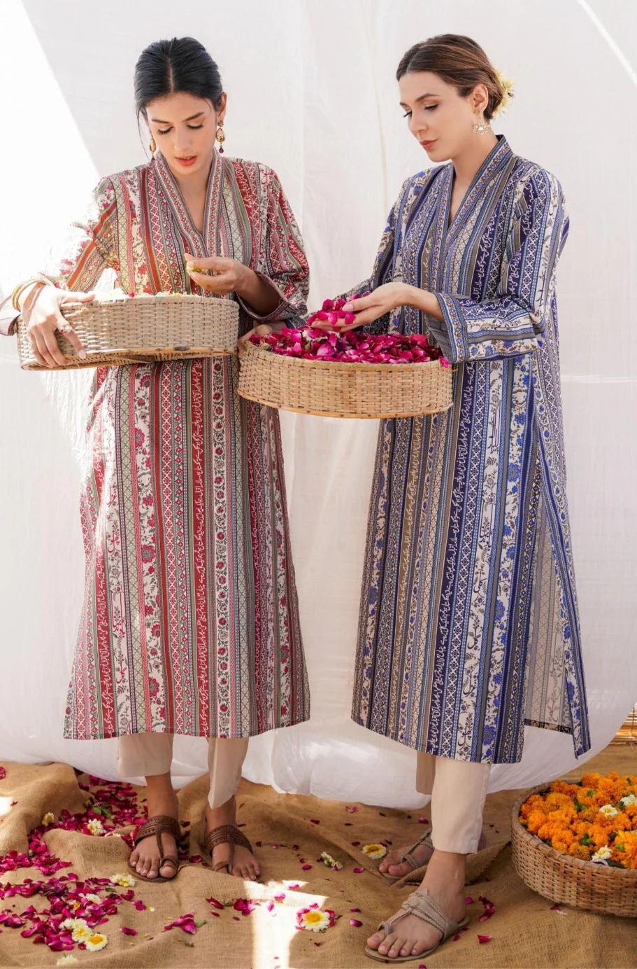 Gulistan Stripes Kurta - Brick Red - Image 6
