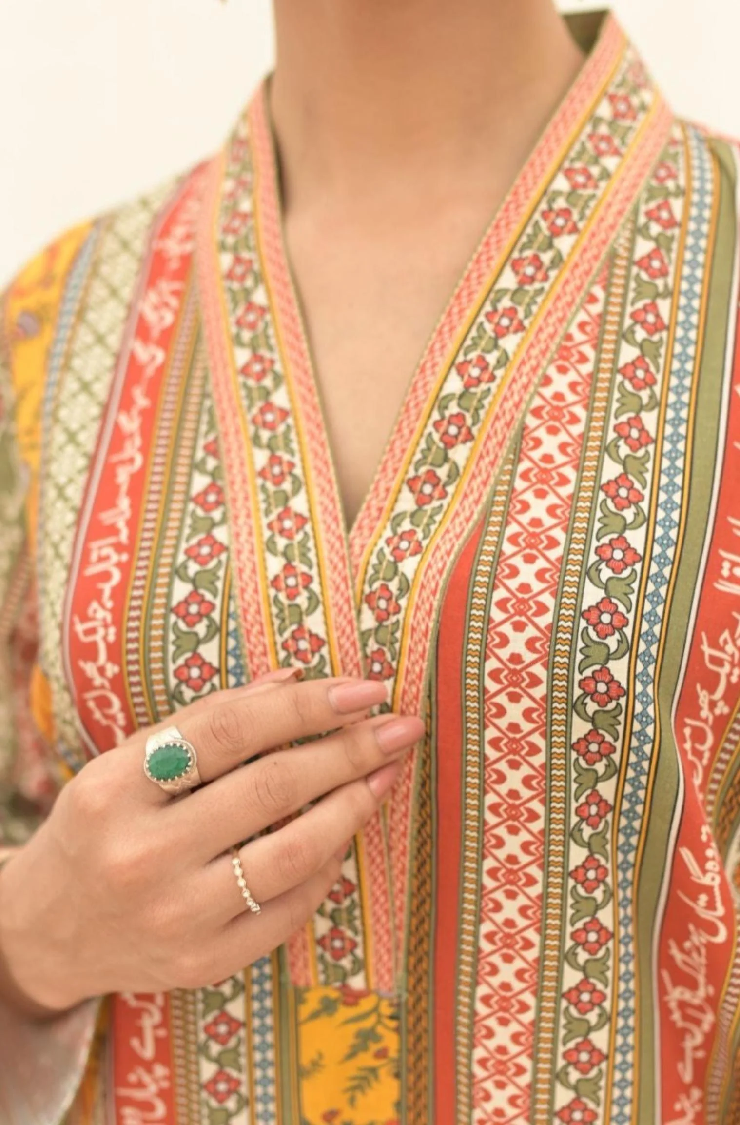 Gulistan Stripes Kurta - Mustard - Image 4