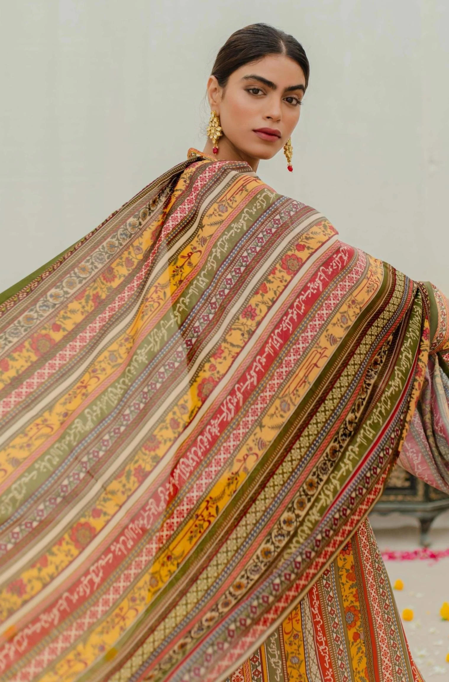 Gulistan Stripes Kurta - Mustard - Image 8
