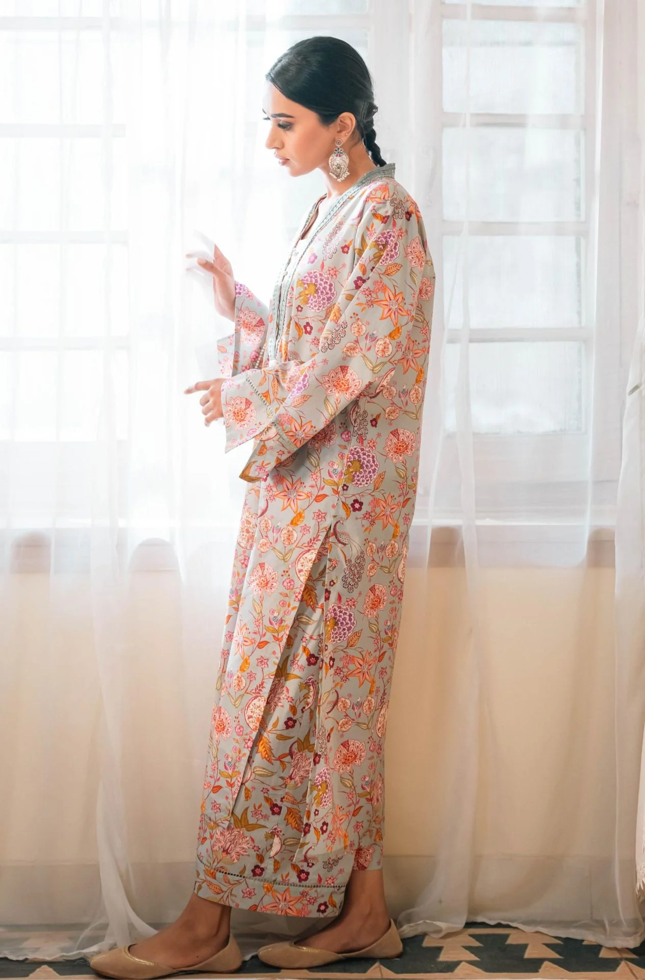 Gulnaar 3 Piece Set - Sage & Fuchsia - Image 7