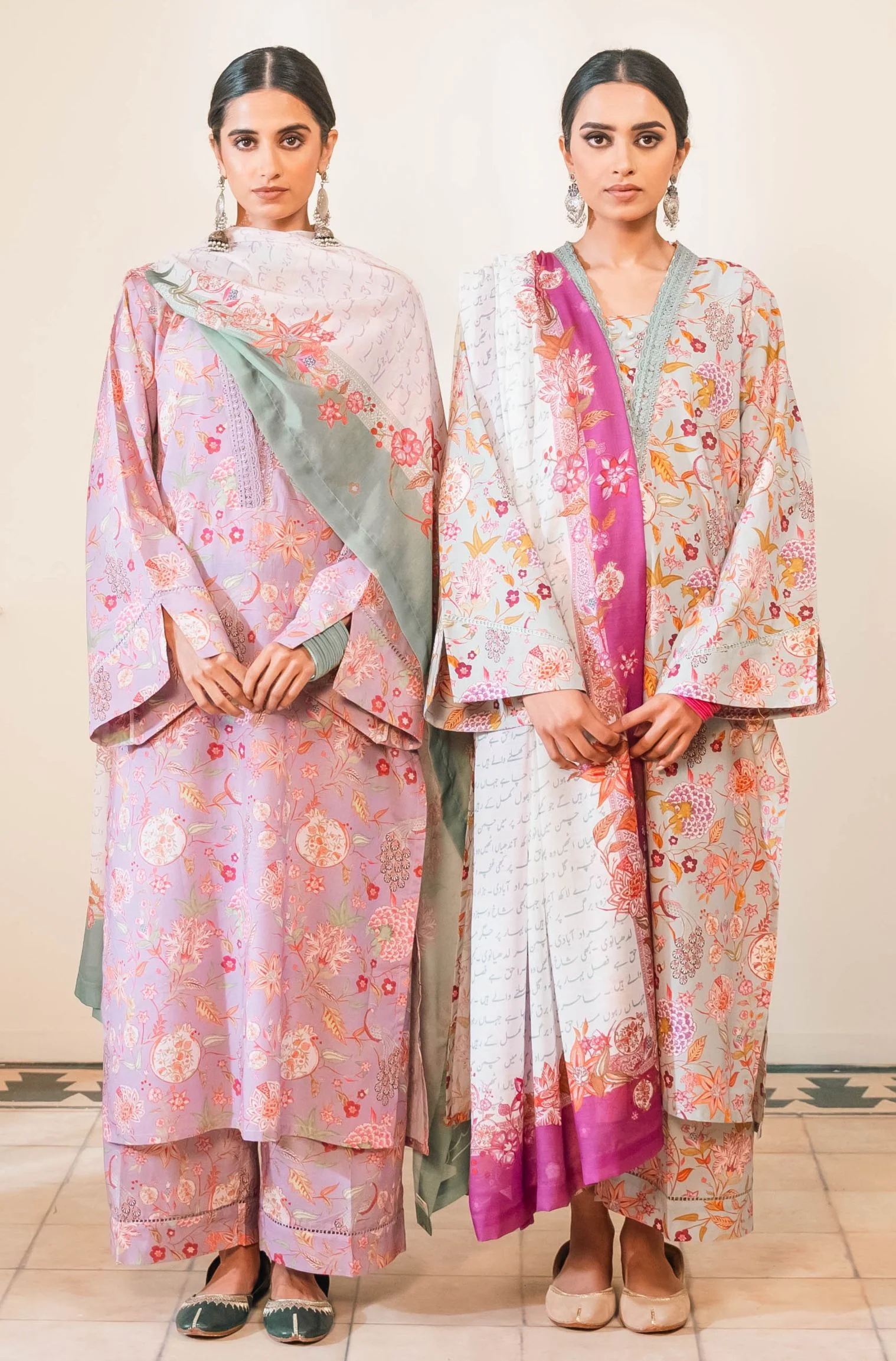 Gulnaar Co-Ord Set - Sage & Fuchsia - Image 8