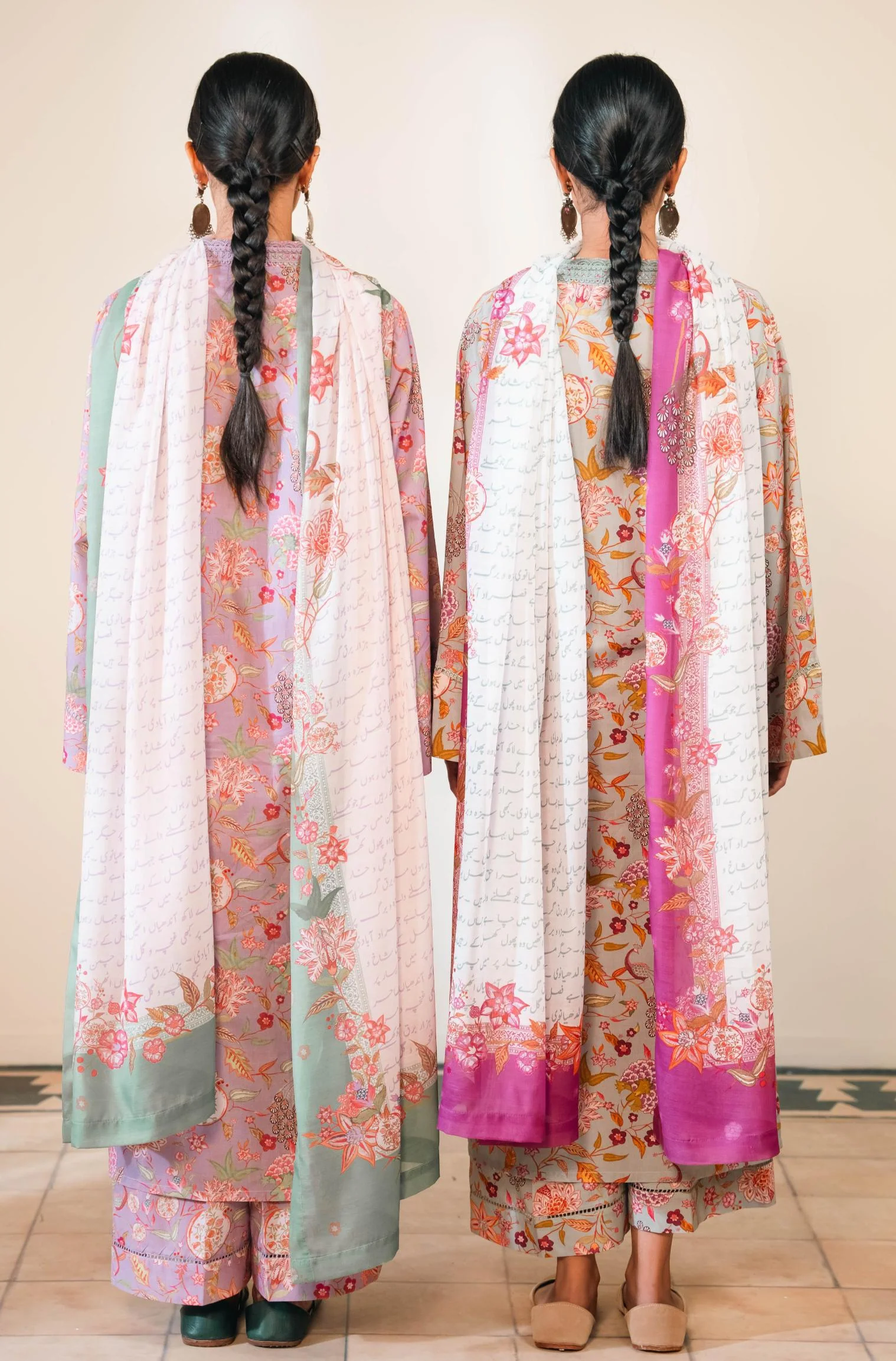 Gulnaar Dupatta - Lilac & Green - Image 5