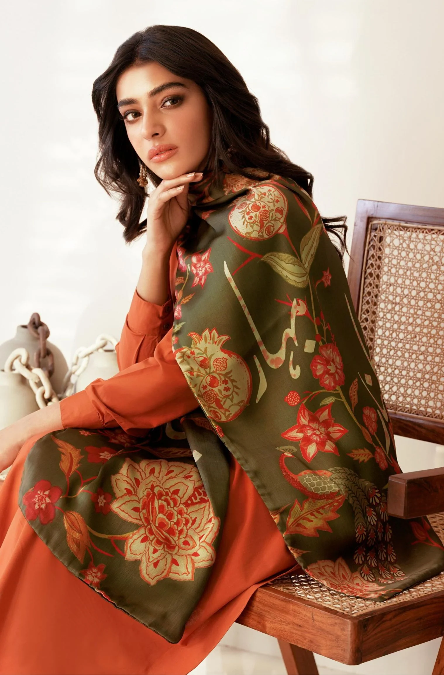 Gulnaar Stole - Green - Image 2