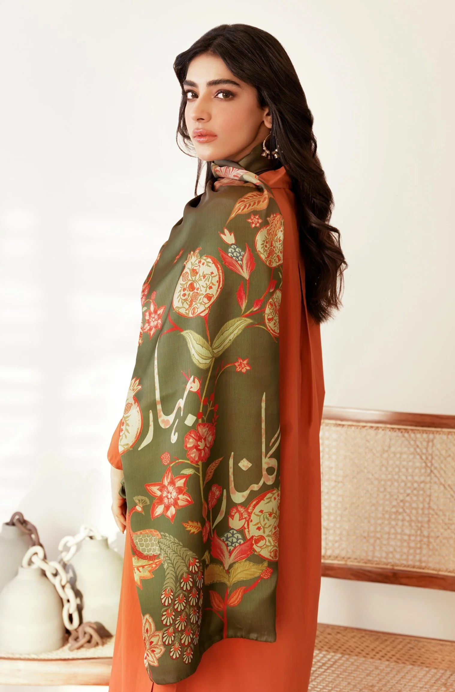 Gulnaar Stole - Green - Image 4