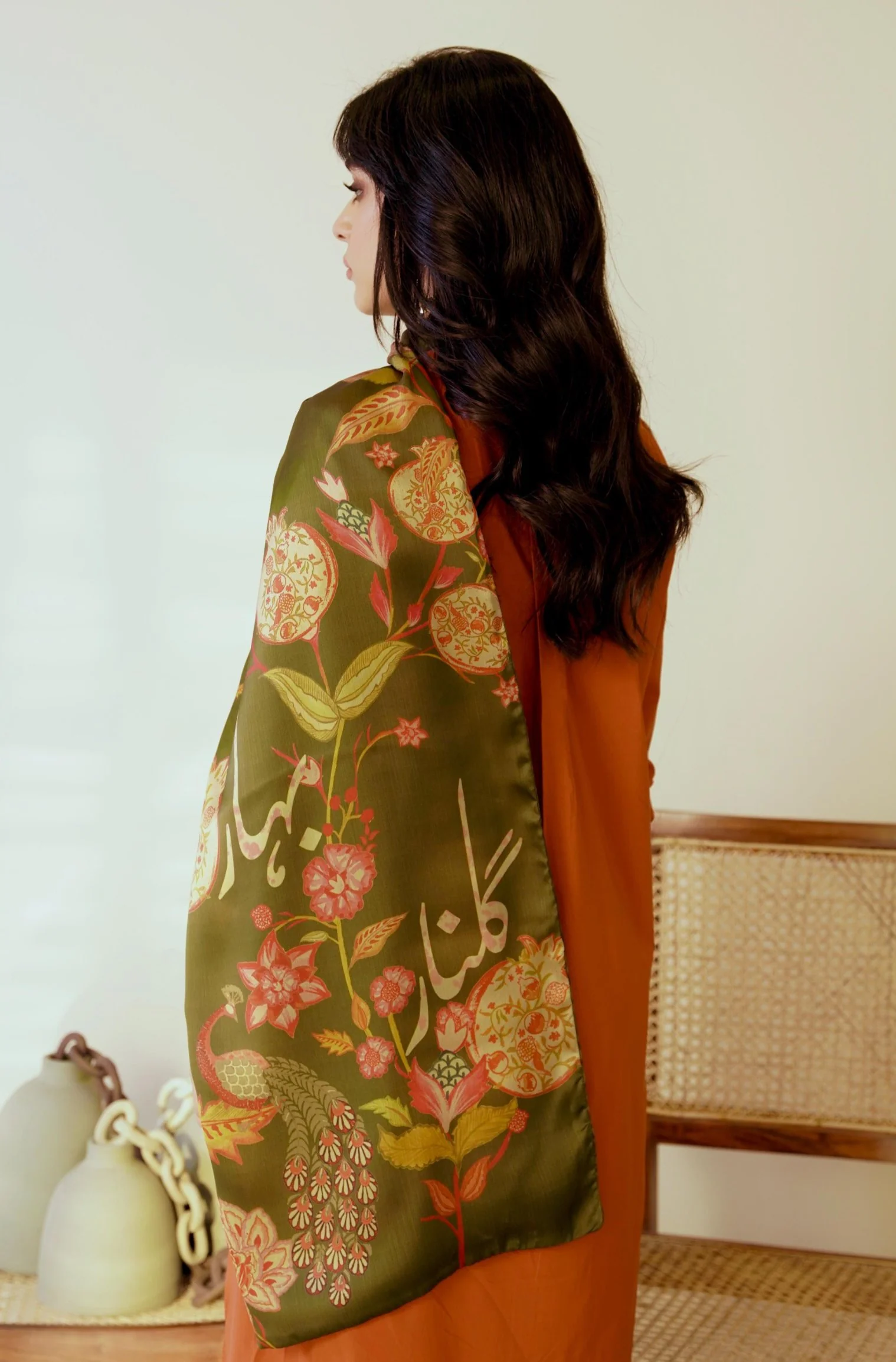 Gulnaar Stole - Green - Image 5