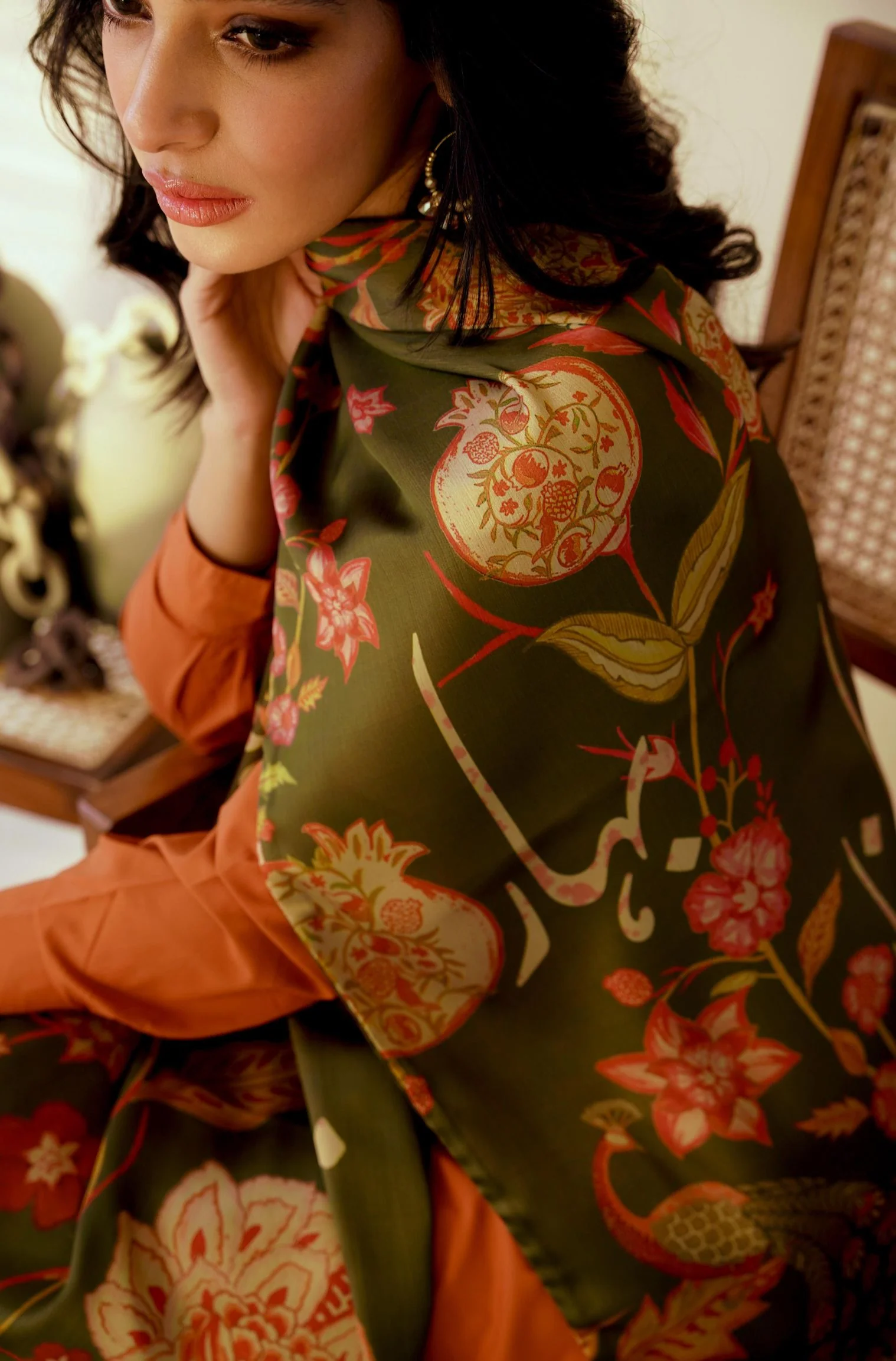 Gulnaar Stole - Green - Image 8