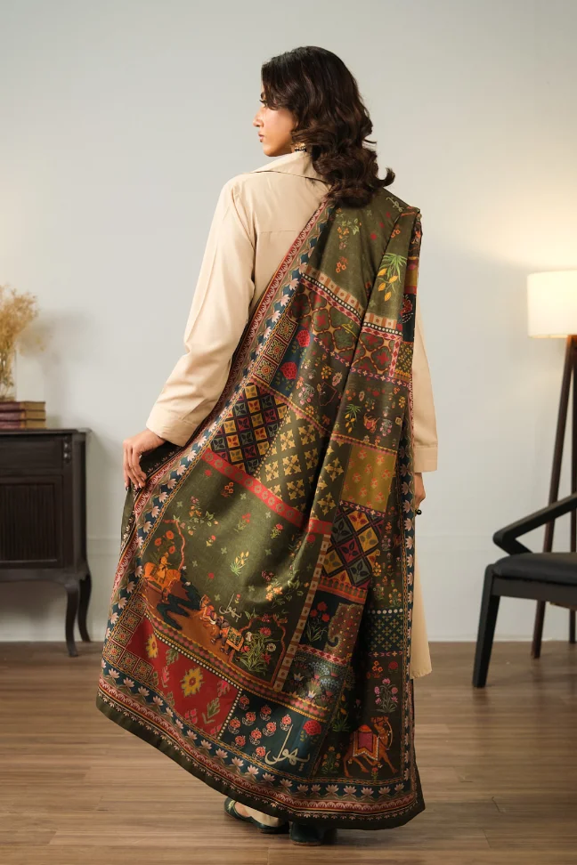 Gulposh Shawl - Green - Image 3