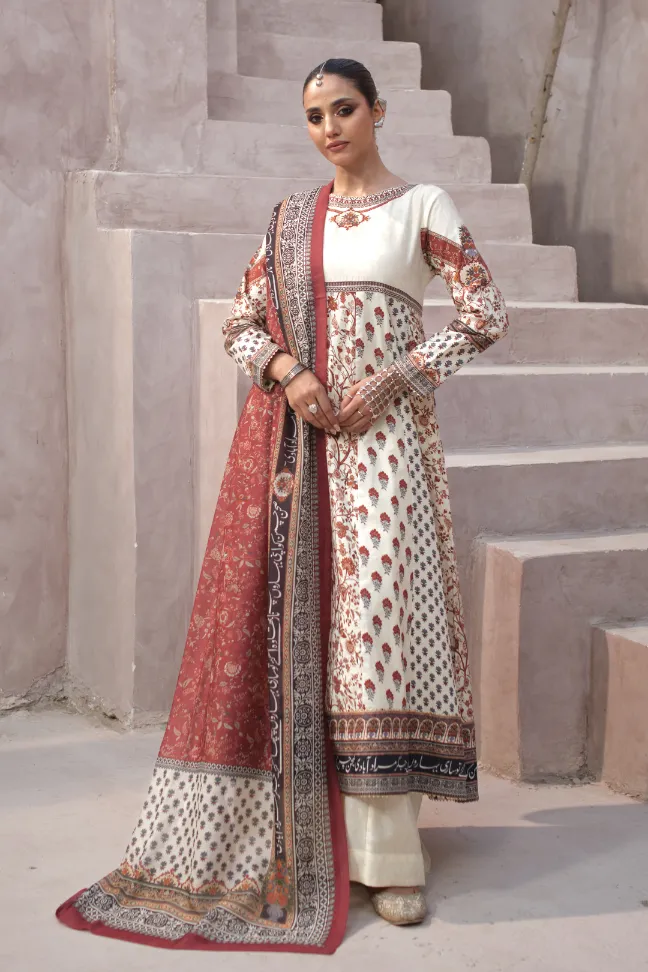 Gulraiz Anarkali Set - Off White - Image 7