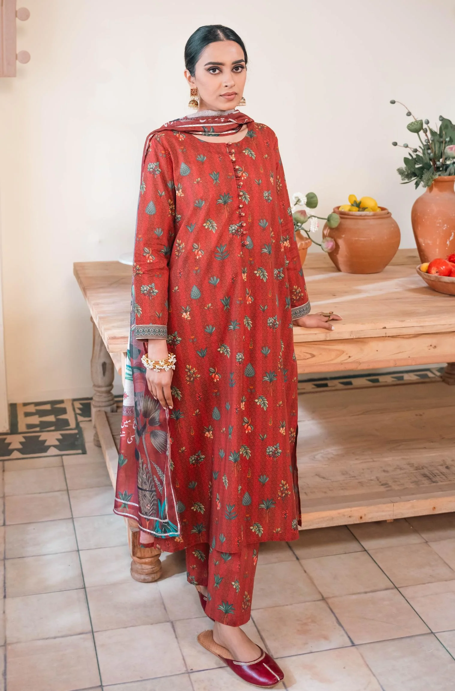 Gulzar Dupatta - Maroon - Image 2