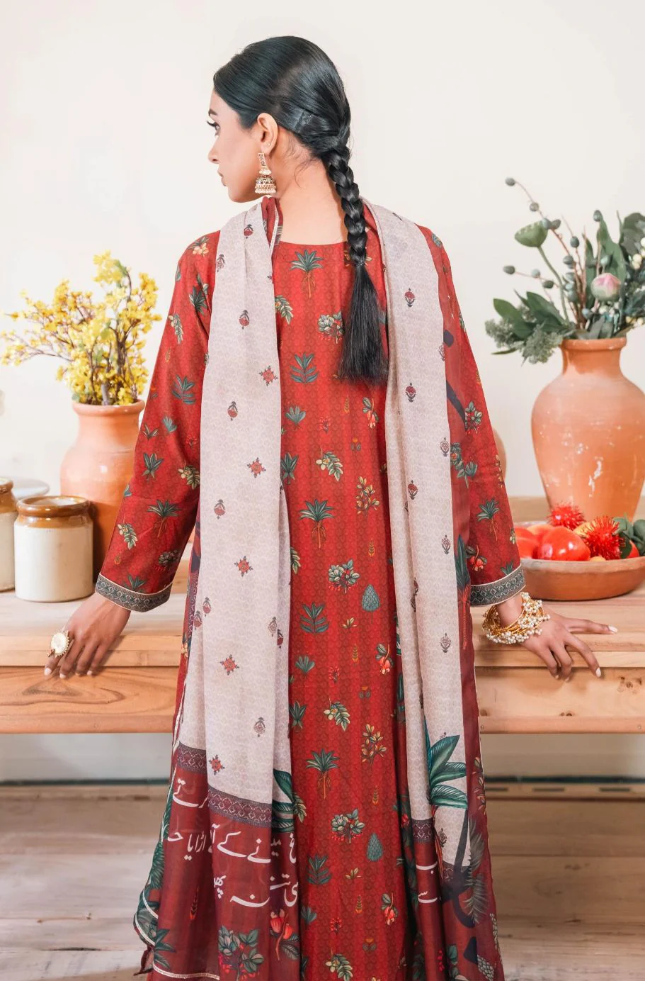 Gulzar Dupatta - Maroon - Image 3