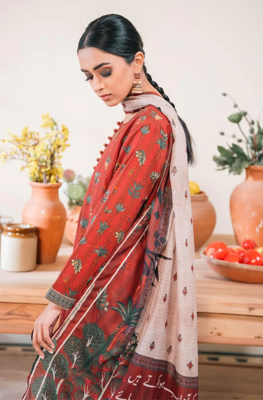 Gulzar Dupatta - Maroon - Image 4