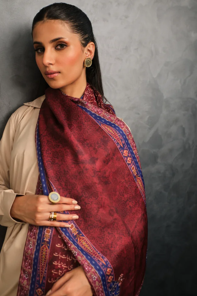 Haya Stole - Maroon - Image 5