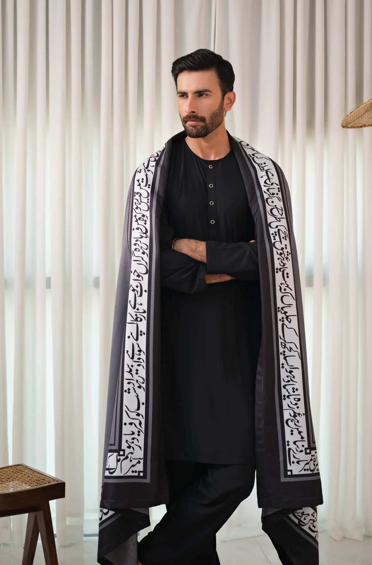Hayaat Shawl - Grey - Image 3