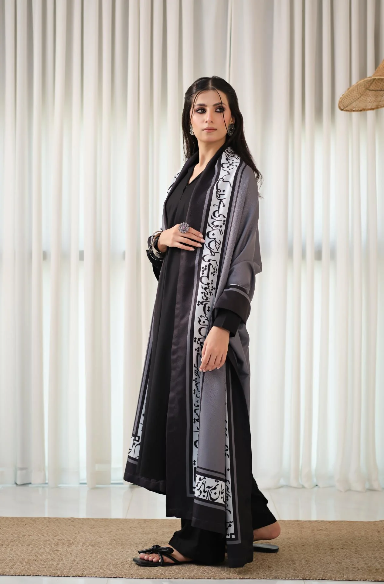 Hayaat Shawl - Grey - Image 5