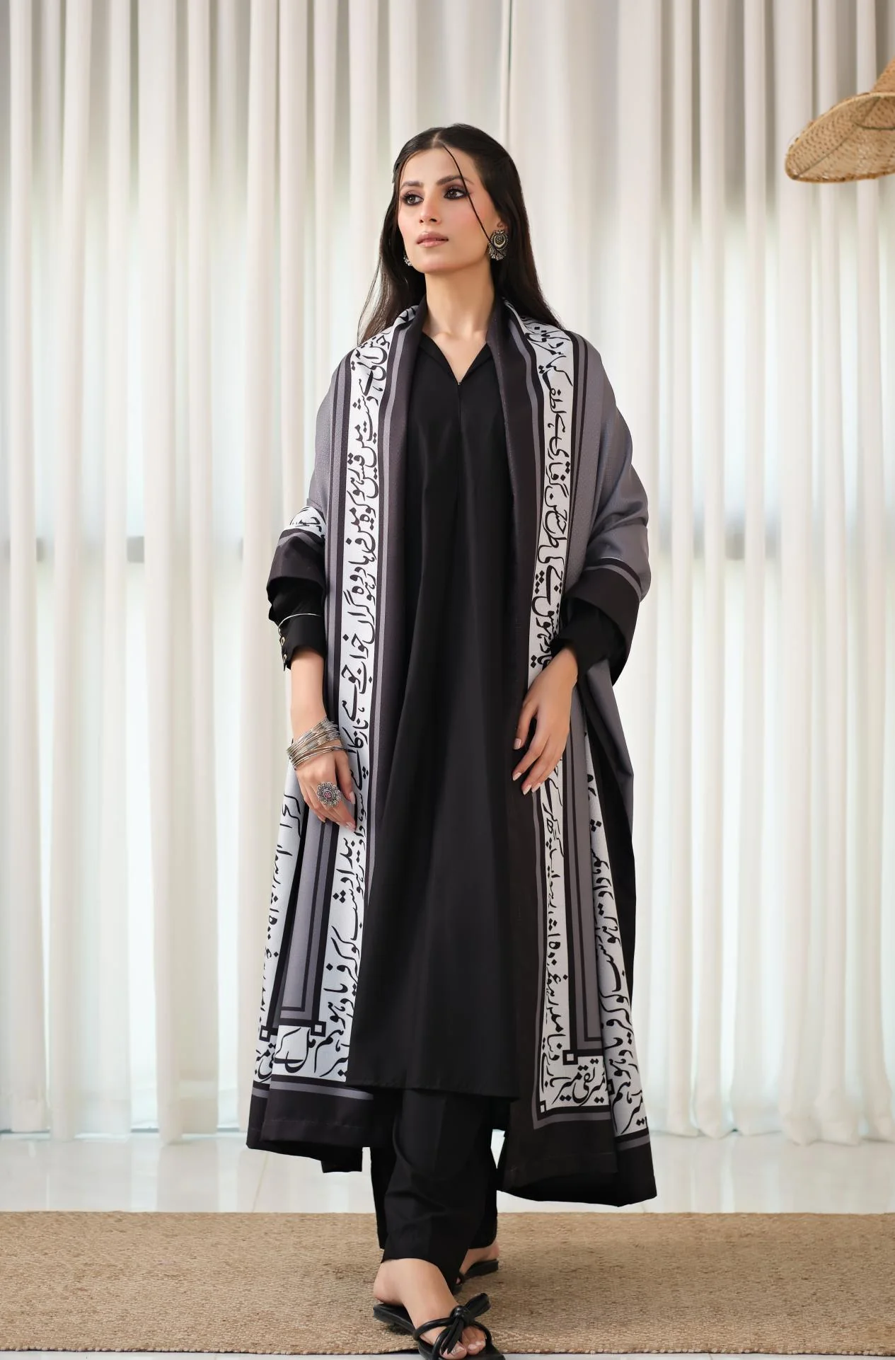 Hayaat Shawl - Grey - Image 7