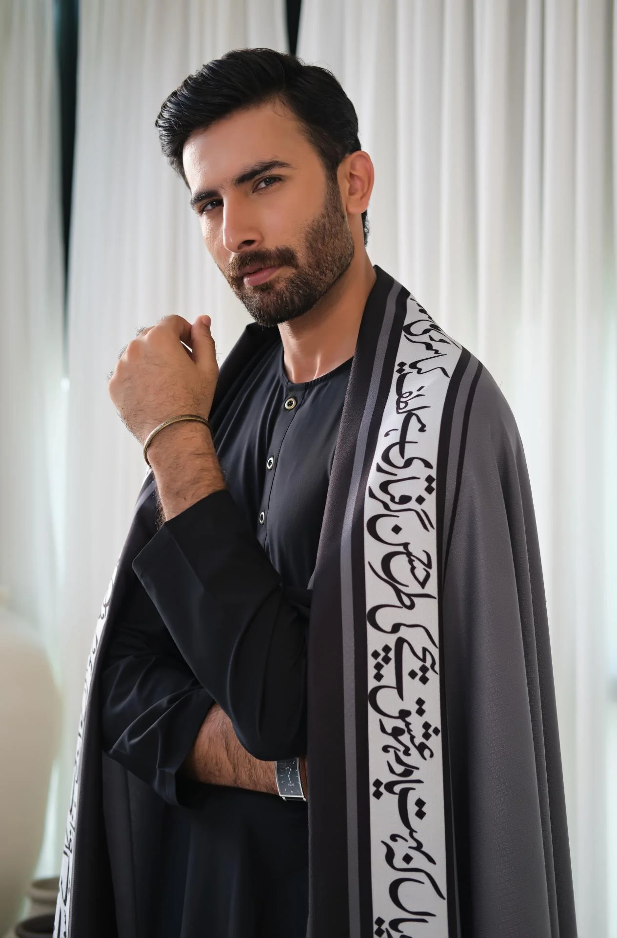 Hayaat Shawl - Grey - Image 8