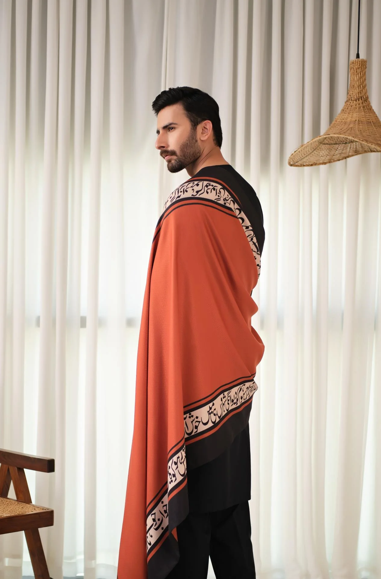Hayaat Shawl - Rustic Orange - Image 7