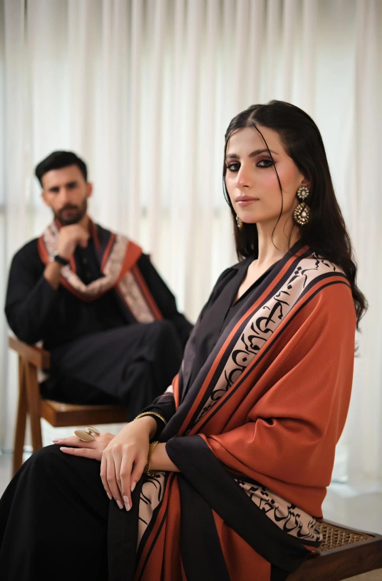 Hayaat Shawl - Rustic Orange - Image 9