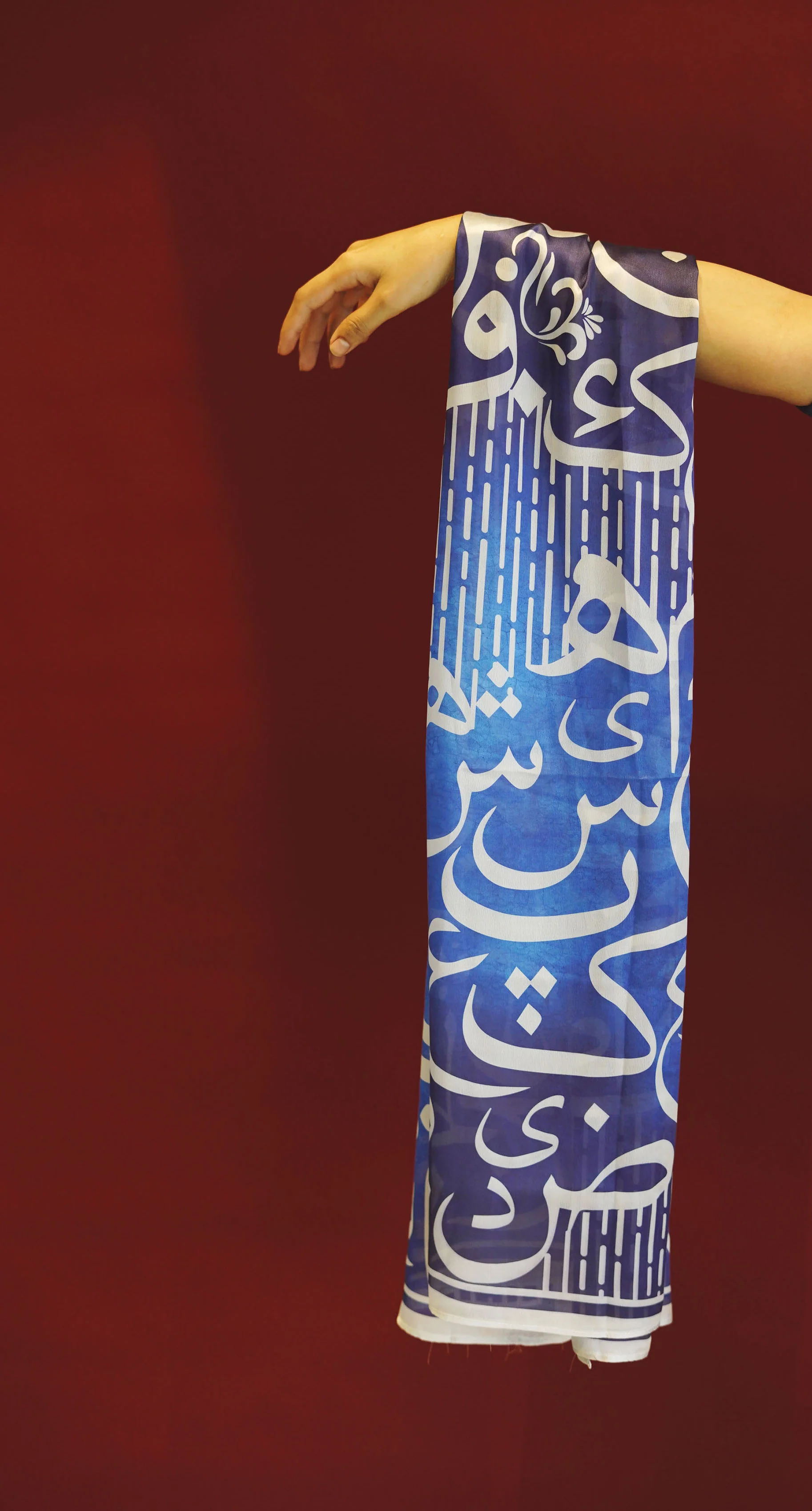 Huroof Scarf - Shaded Blue - Image 3