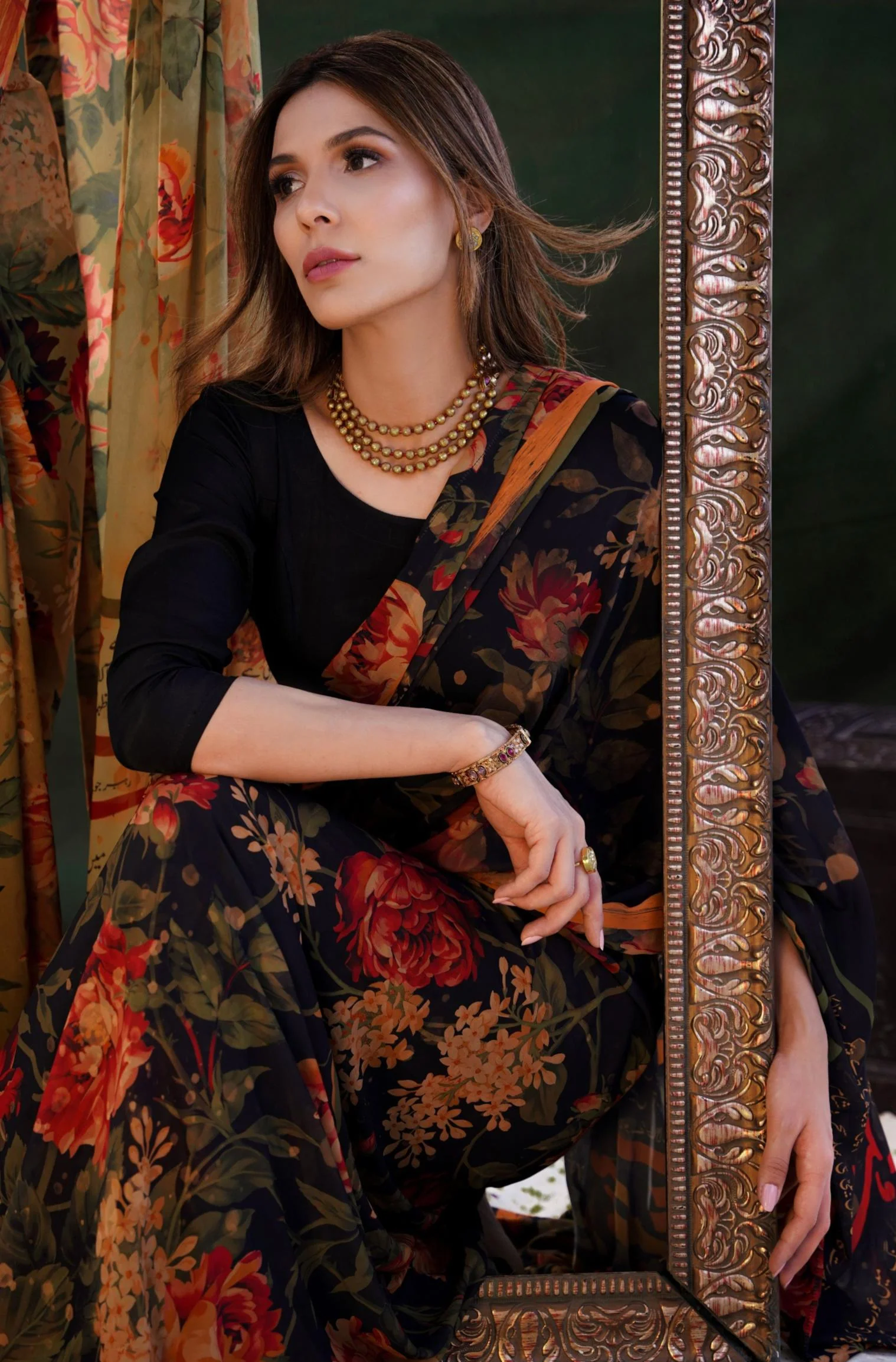 Husn Saree - Black - Image 3
